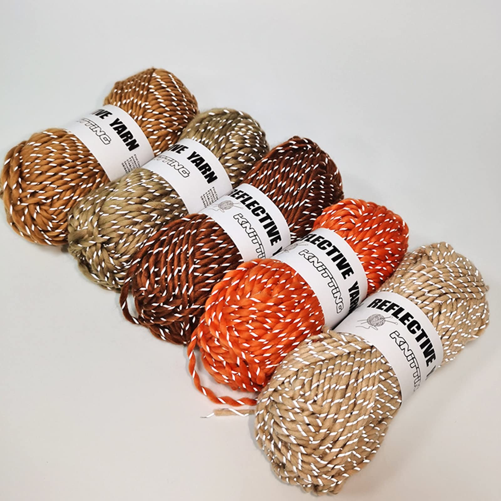 4pcs Reflective Glow in The Dark Yarn - Silver Sparkle Yarn for Crochet & Knitting, High Visibility Warm Winter Crafts, 50g/55 Yards (Goose Yellow) - Perfect for DIY Hats, Scarves & Safety Accessories