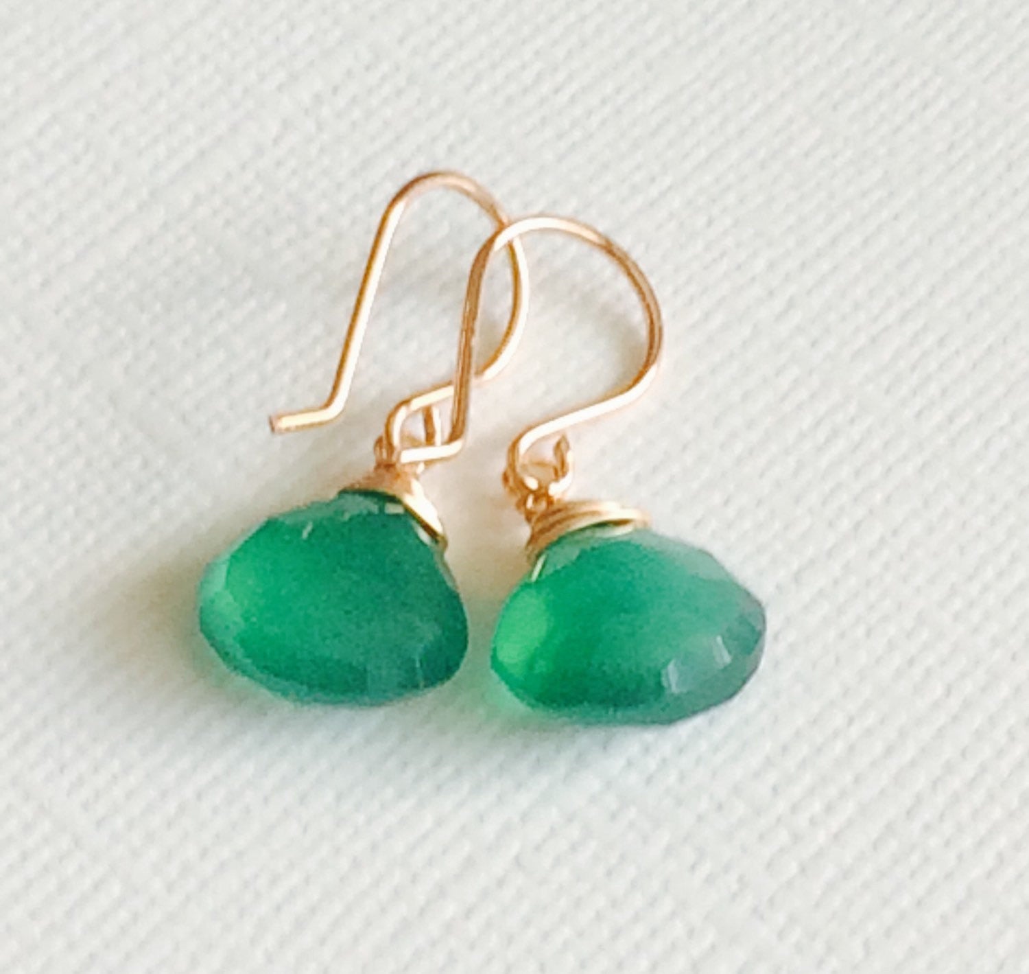 Aqua Chalcedony Earrings Kala (E197) - Elegant Gemstone Jewelry for Women, Perfect for Parties, Weddings & Everyday Wear