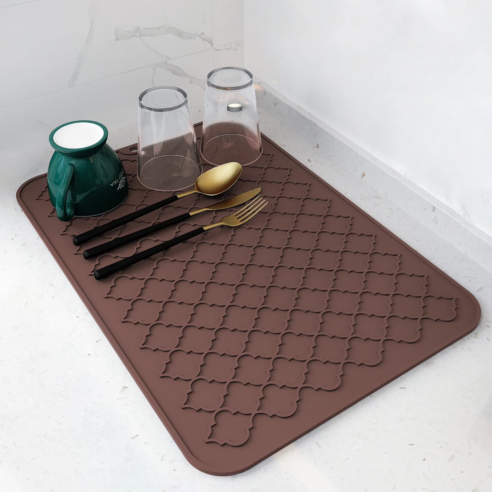 AMOAMI Heat Resistant Dish Drying Mat for Kitchen Counter - 12