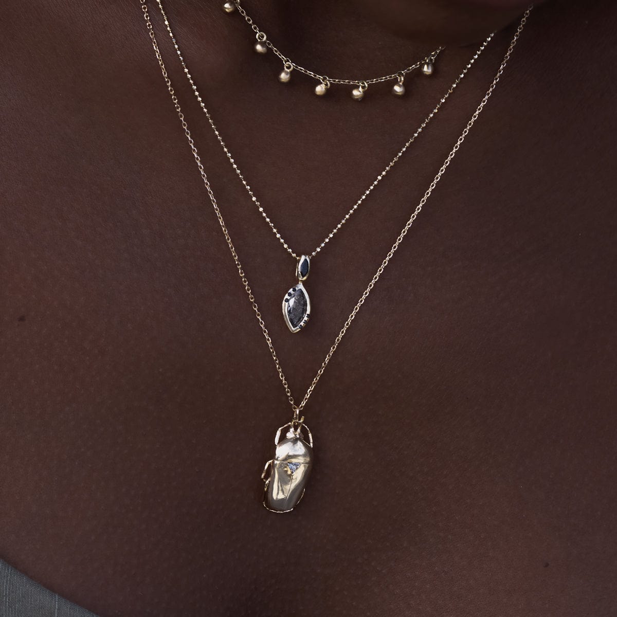 Exquisite Diamond Scarab Necklace for Women - 14K Gold Egyptian Jewelry - Perfect for Gifts, Weddings & Special Occasions