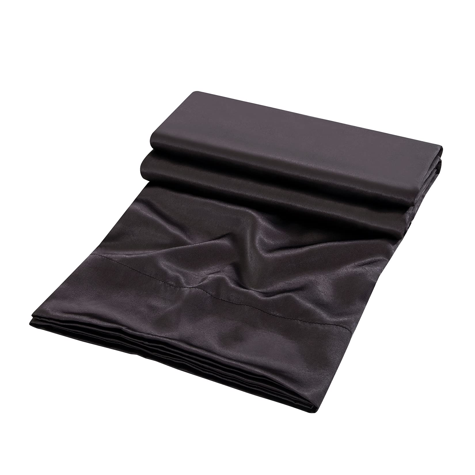 Luxury Satin King Flat Sheet - 1-Piece Black Bed Sheet, Extra Soft & Silky Smooth - Perfect for Hotel-Style Comfort in Bedrooms, Guest Rooms & Airbnb Stays
