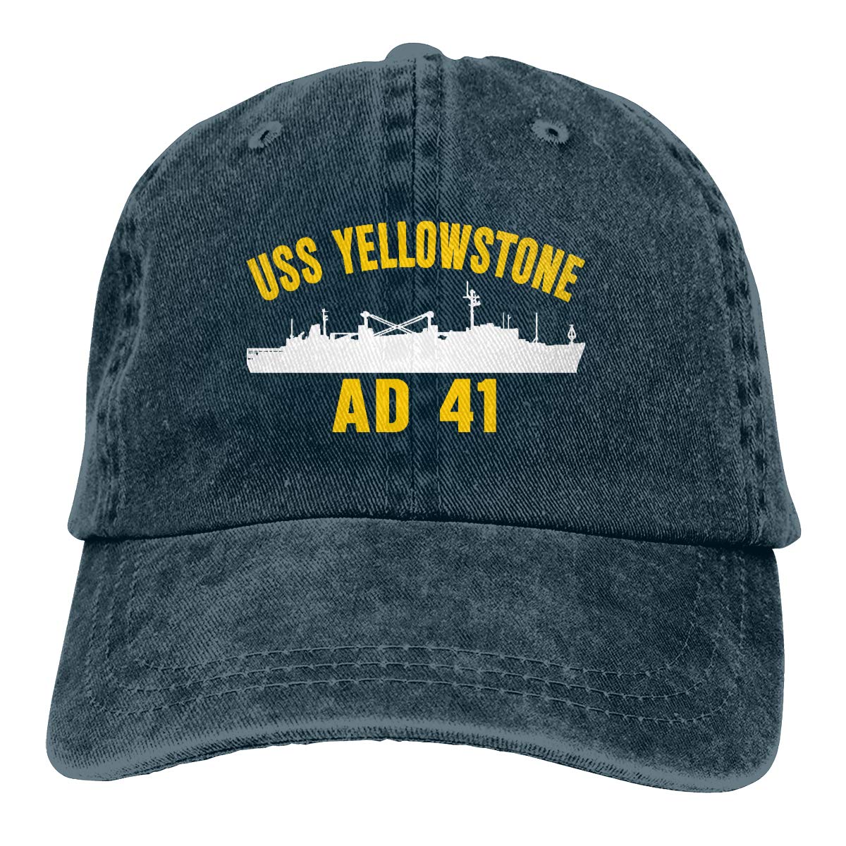 HUZEMIN USS Yellowstone AD-41 Unisex Baseball Cap - Denim Cowboy Hat for Men & Women - Casual Dad Hat for Outdoor, Hiking, and Daily Wear