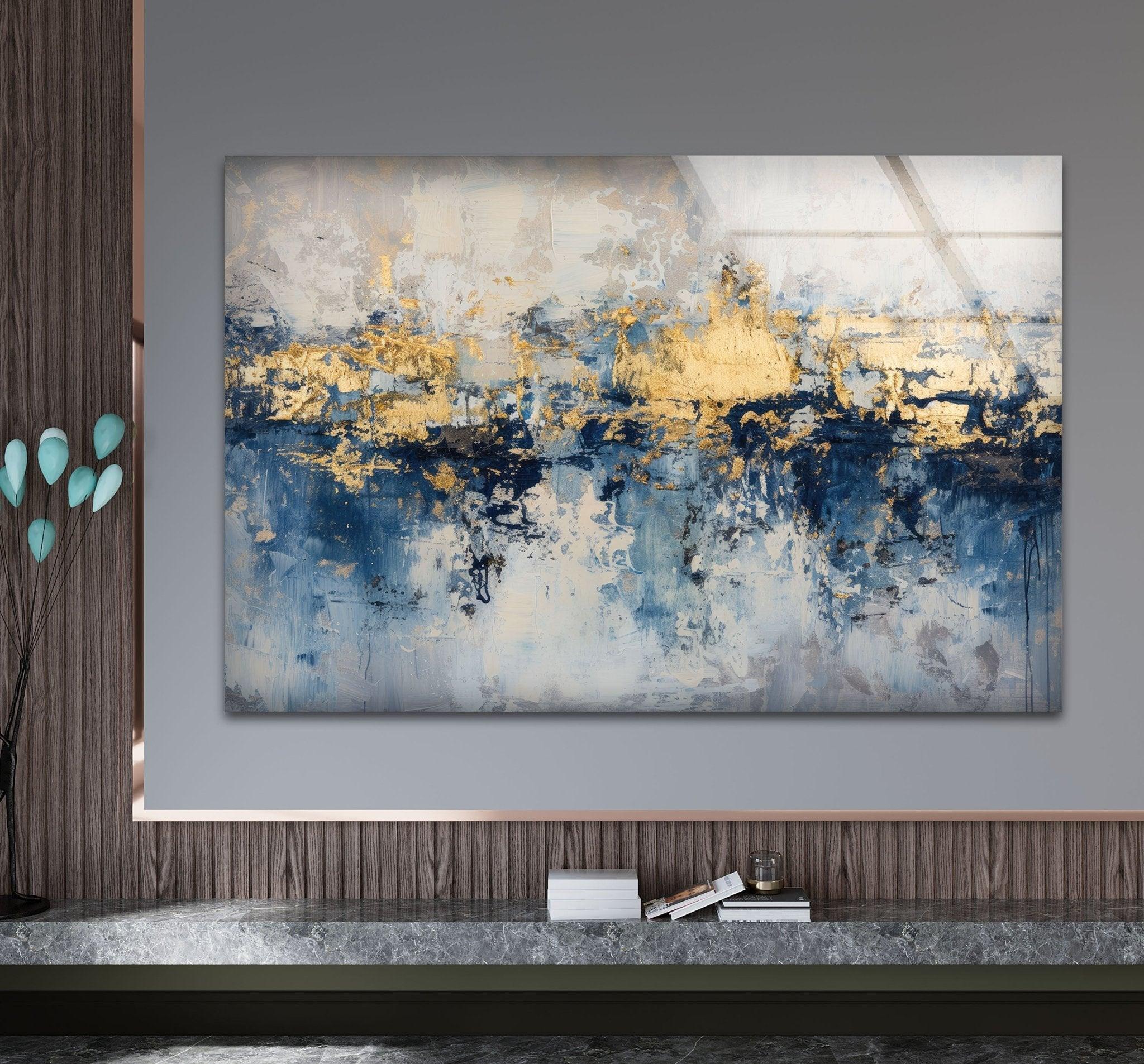 Abstract Earth Tone Glass Wall Art - Handmade Modern Home Decor for Living Room, Bedroom & Office