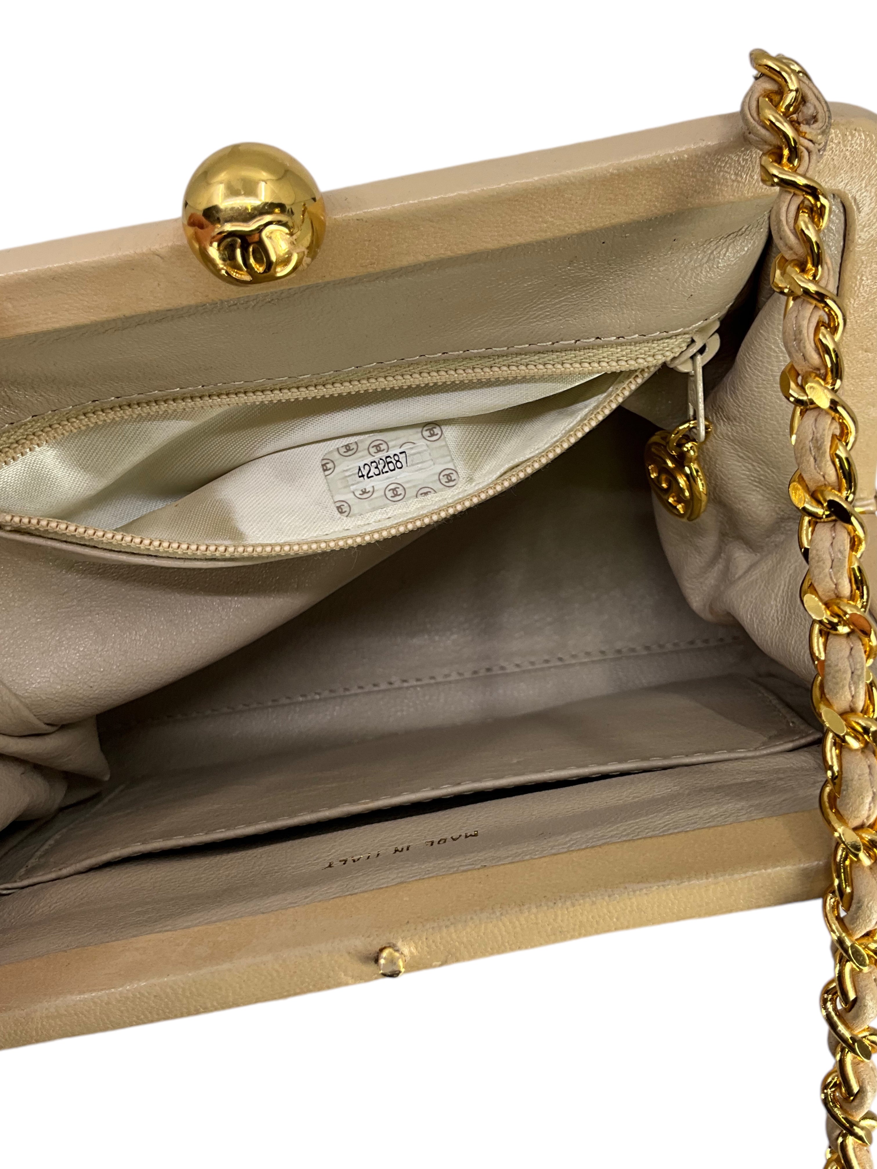 Vintage CHANEL Quilted Leather Mini Kiss Lock Crossbody Bag for Women - Elegant Evening Clutch & Everyday Purse for Parties, Dates, and Travel