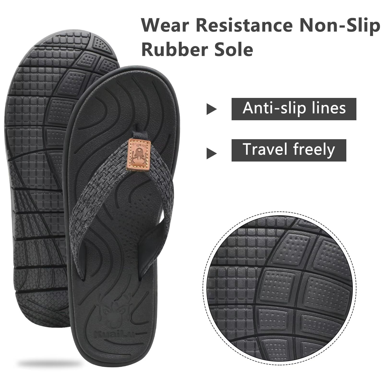 KuaiLu Women's Flip Flops - Comfortable Yoga Mat Cushion with Arch Support, Lightweight Non-Slip Thong Sandals for Walking, Beach & Summer Wear - Perfect for Yoga, Travel and Casual Outings