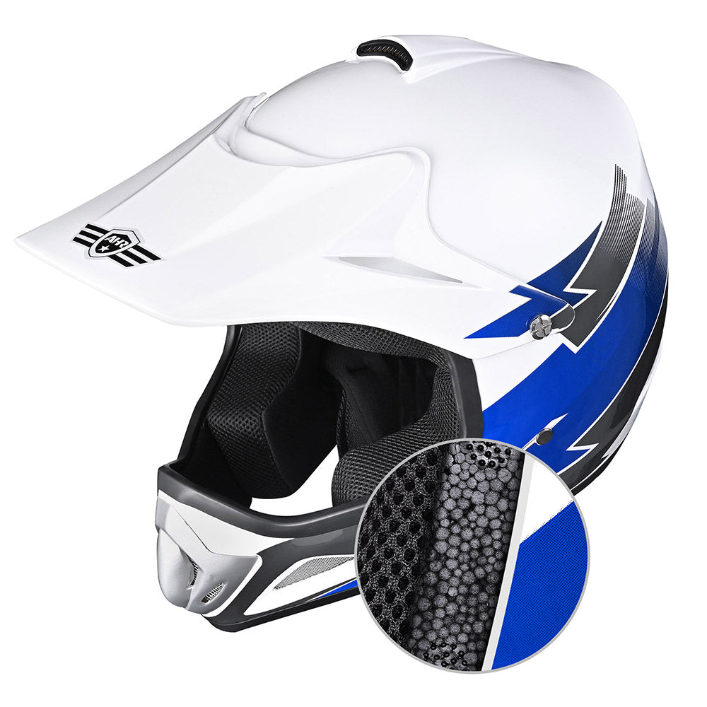 TheLAShop H VEN12 Youth Dirt Bike Helmet - DOT Approved, Lightweight & Durable, Blue - Perfect for Motocross, ATV Riding & Off-Road Adventures