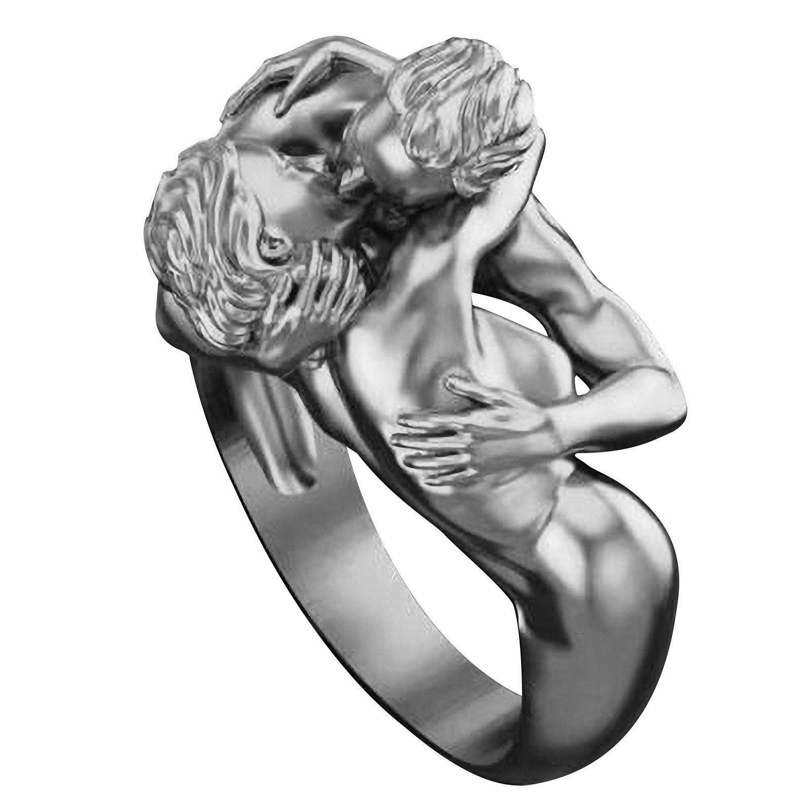 Exaggerated Love Couple Rings for Women & Men - Valentine's Day Gift, Wedding Band Set - Perfect for Anniversaries, Proposals, and Romantic Occasions