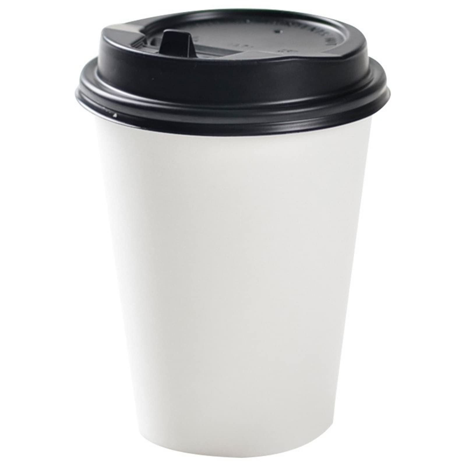 100-Pack 12oz Thickened Disposable Paper Cups with Lids - White Coffee Cups for Hot & Cold Drinks, Espresso, Tea - Perfect for Parties, Travel, Events, Office & Home Use