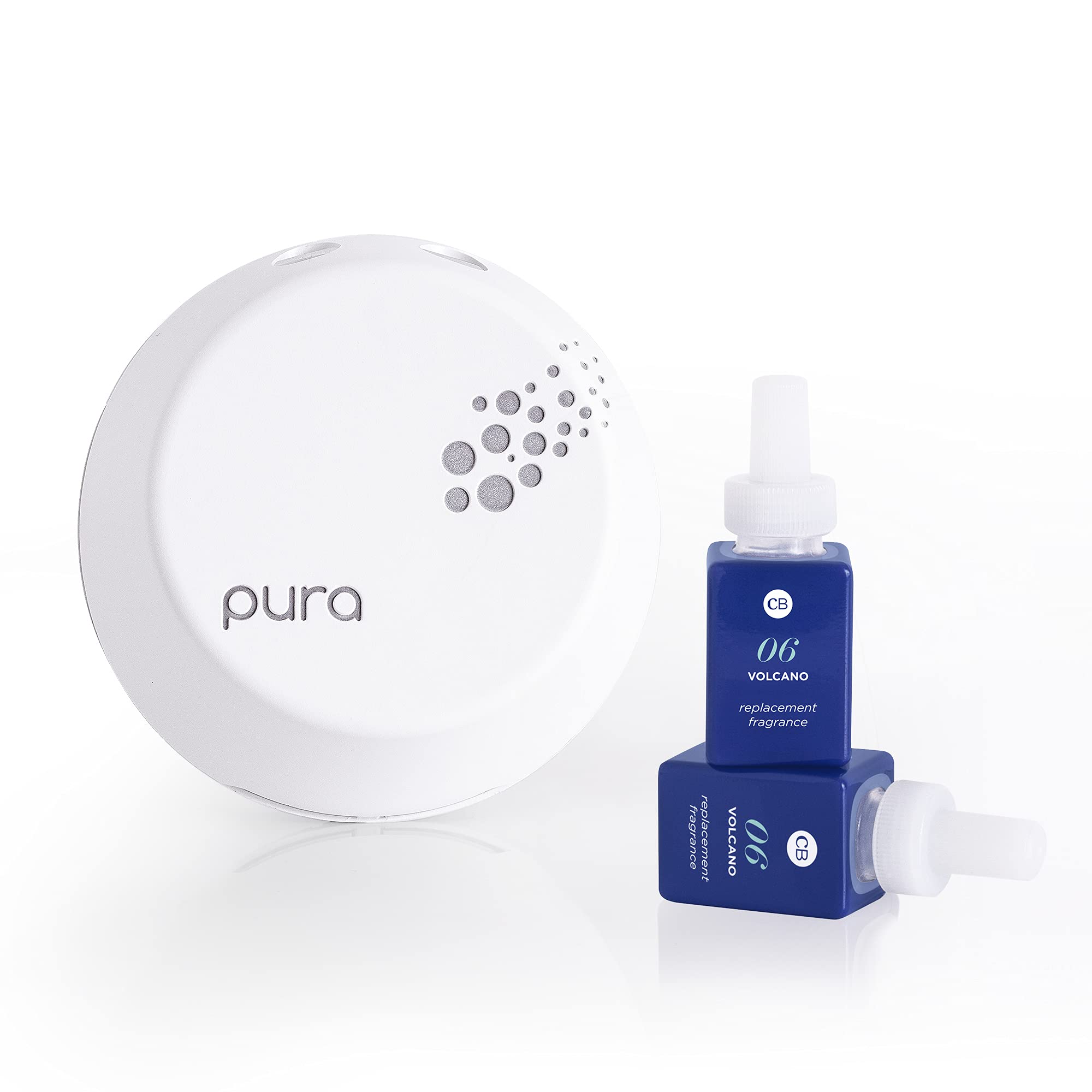 Capri Blue Pura Smart Home Plug-in Diffuser Kit with 1 Pura V3 Aromatherapy Diffuser & 2 Capri Blue Fragrance Refills - Essential Oil Diffuser for Home, Office, Bedroom - Volcano Scented Air Freshener for Relaxation & Aromatherapy
