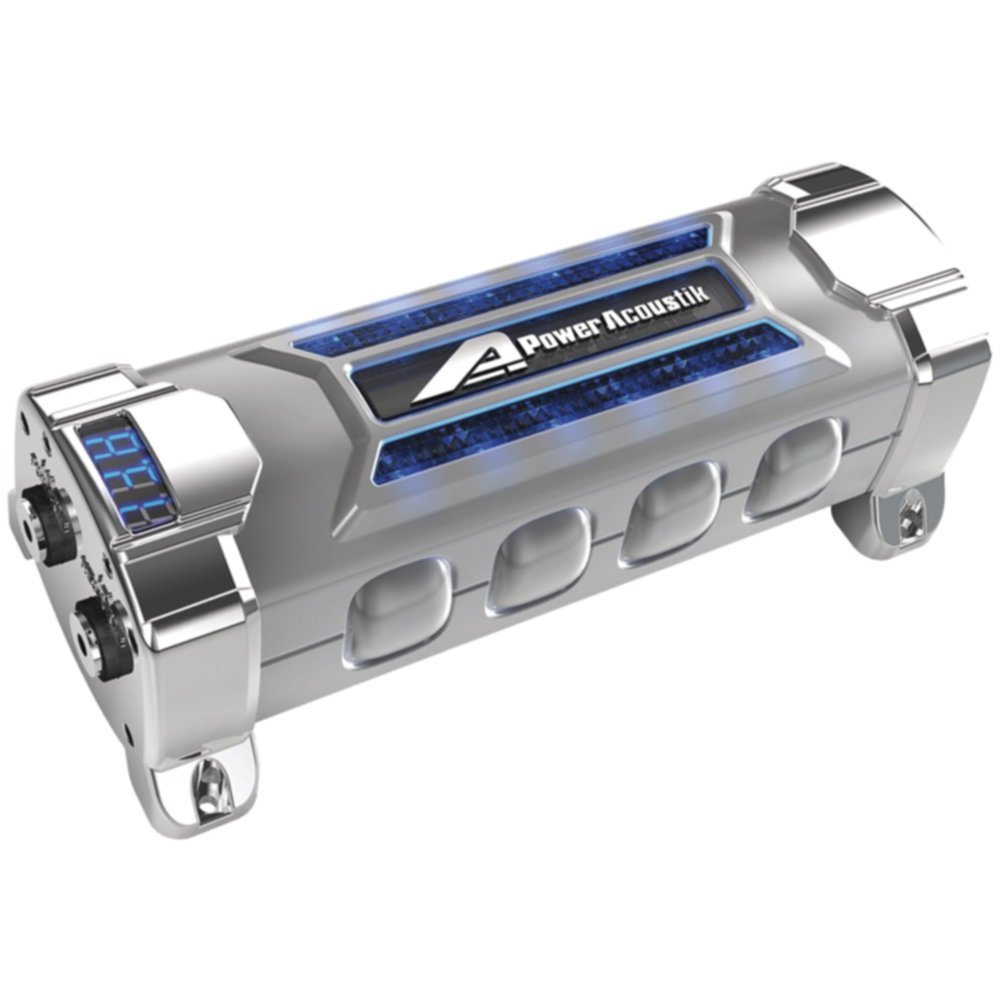 Power Acoustik PCX5F 5-Farad Digital Capacitor 24VDC with Tinted Plexiglas Window - Car Audio System Power Booster for Enhanced Bass & Sound Quality | Perfect for Car Audio Upgrades & Competition Sound Systems