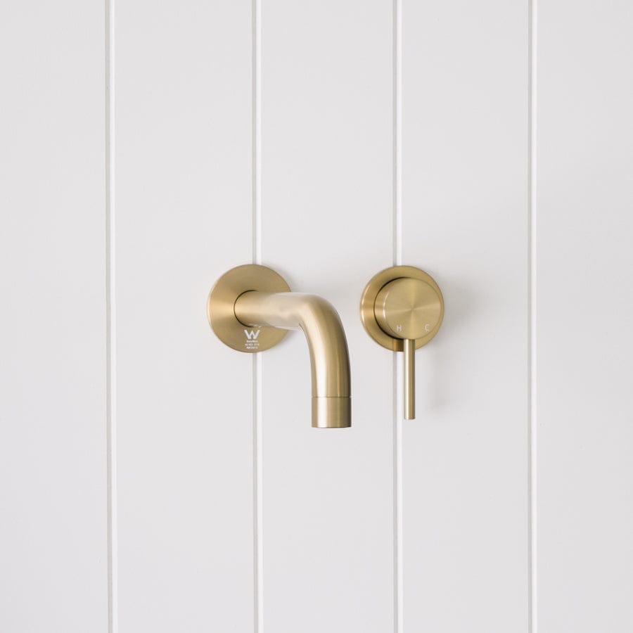 Sydney Wall Spout with Wall Mixer in Warm Brushed Nickel Finish - Perfect for Modern Bathroom & Kitchen Faucet Upgrades