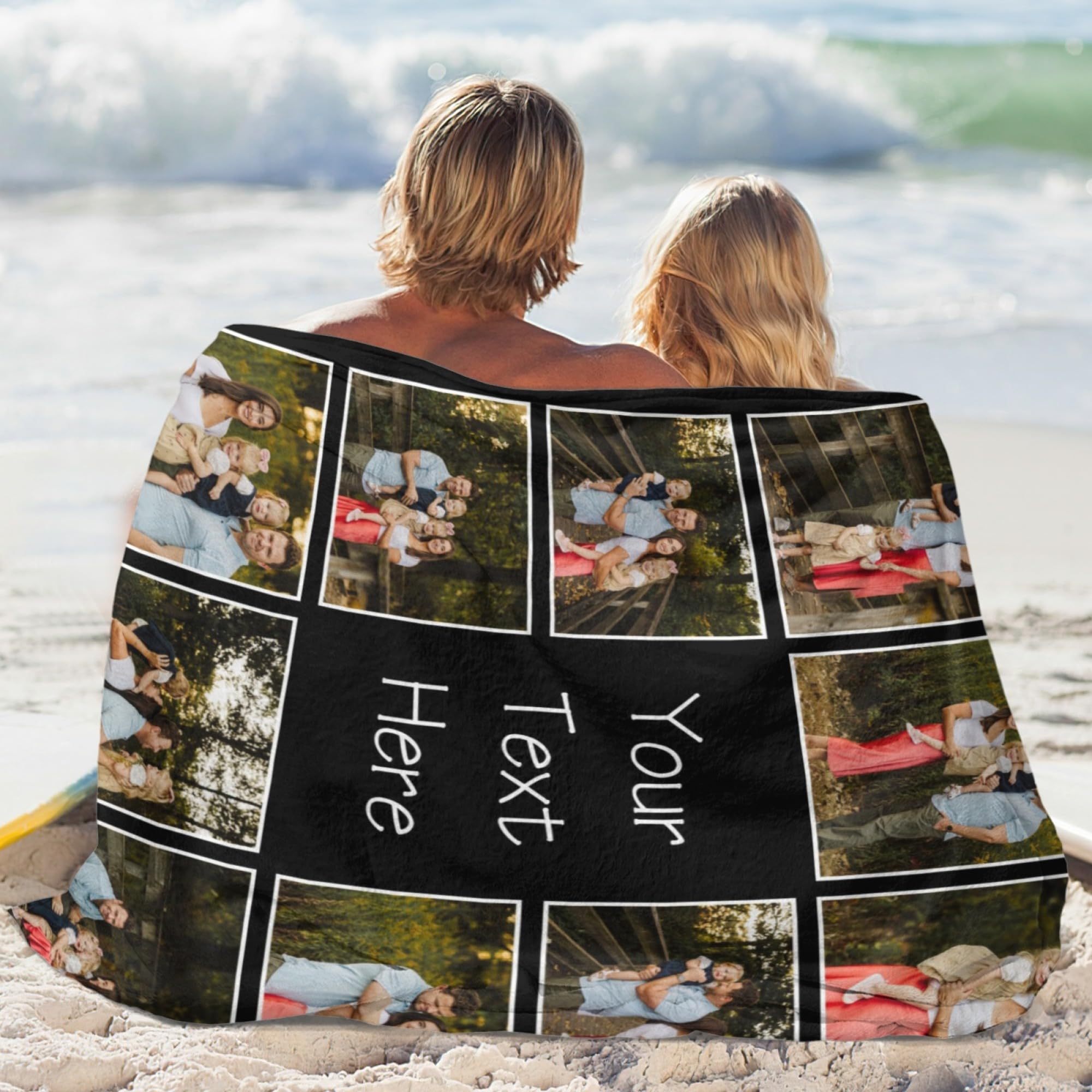Custom Photo Blanket - Personalized Flannel Fleece Blanket with Family Pictures - Soft Throw Blanket for Women, Men & Kids - Perfect for Couch, Bed & Sofa - Great Gift for Christmas, Birthdays & Anniversaries