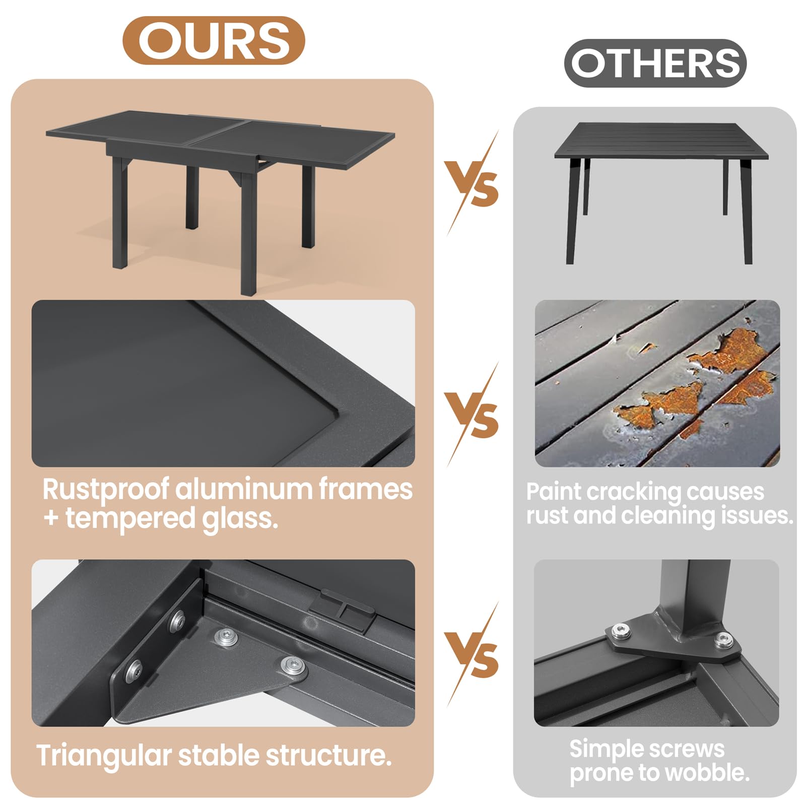 Expandable Aluminum Outdoor Dining Table 35