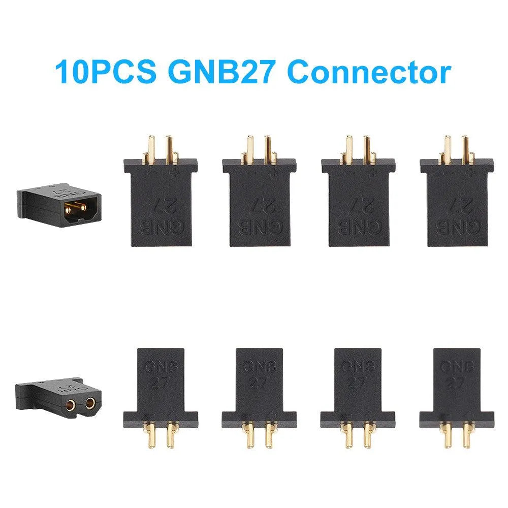 GNB27 Banana Connector Set - Male & Female 1.0mm Plugs for FPV 1S Whoop Drones - Compatible with Tiny Whoop, Mobula6, Meteor65 Drone Batteries (Perfect for Drone Racing and DIY FPV Builds)