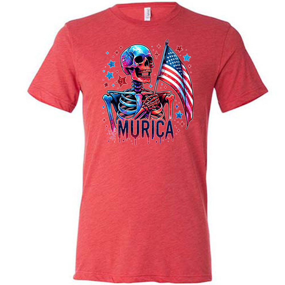 Murica Skeleton Graphic T-Shirt - Unisex Casual Tee for Men & Women | Perfect for Halloween, Parties, and Patriotic Events