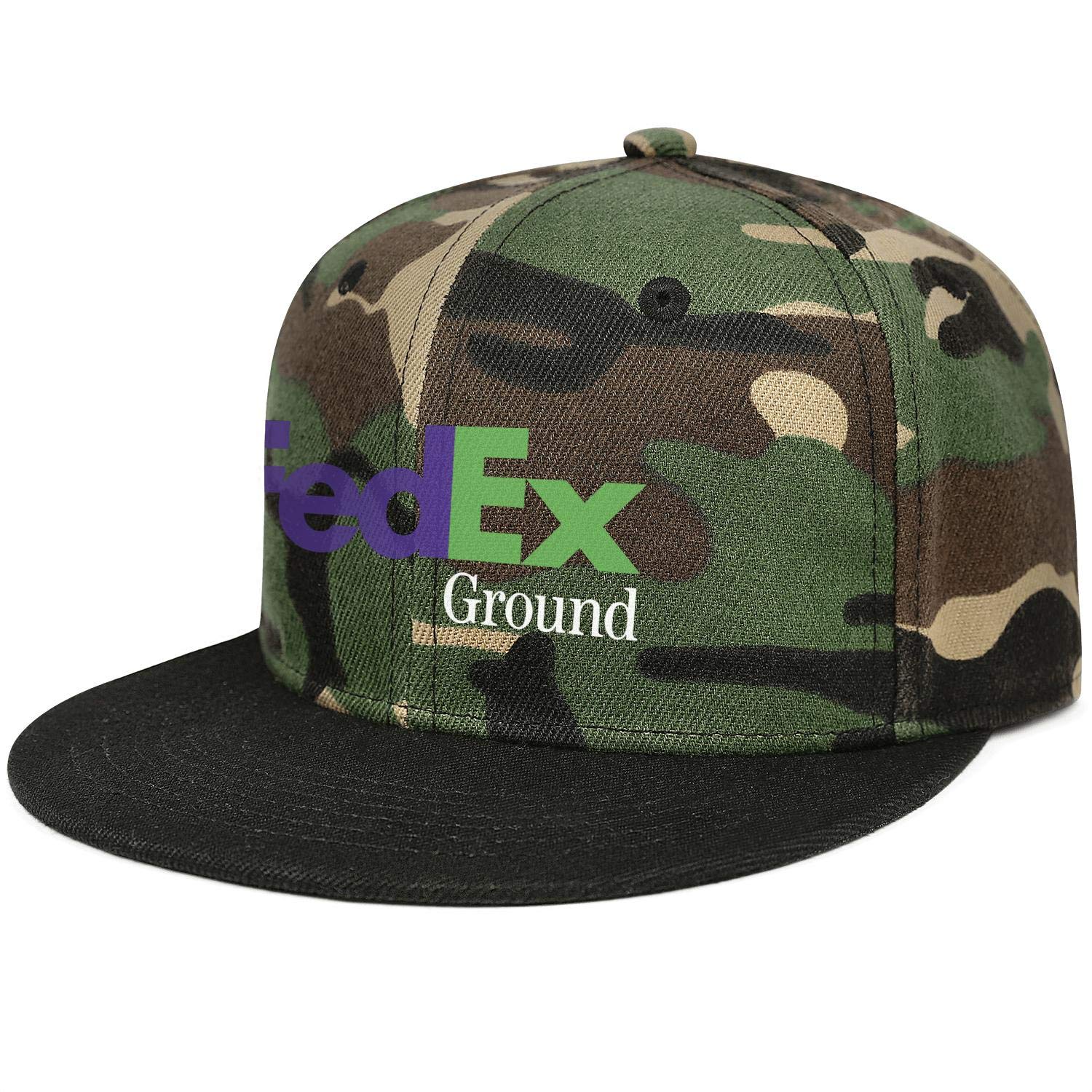 Unisex Adjustable Baseball Cap with FedEx Ground & Express Logo - Violet & Green Flat Golf Hat for Men & Women - Perfect for Golf, Outdoor Sports & Casual Wear