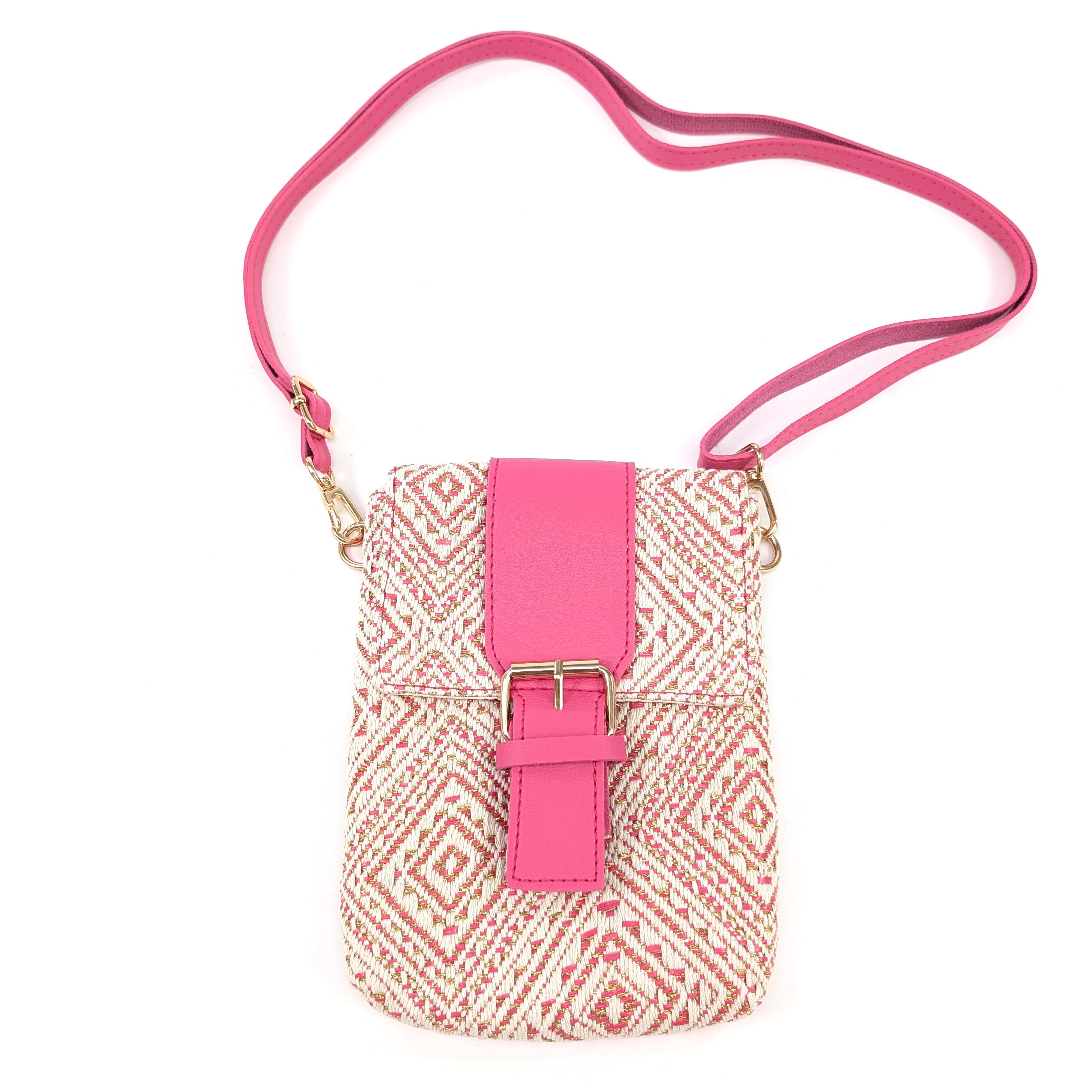 Stylish Aztec Buckle Crossbody Bag for Women - Trendy Pink Boho Purse with Adjustable Strap | Perfect for Travel, Shopping & Everyday Use
