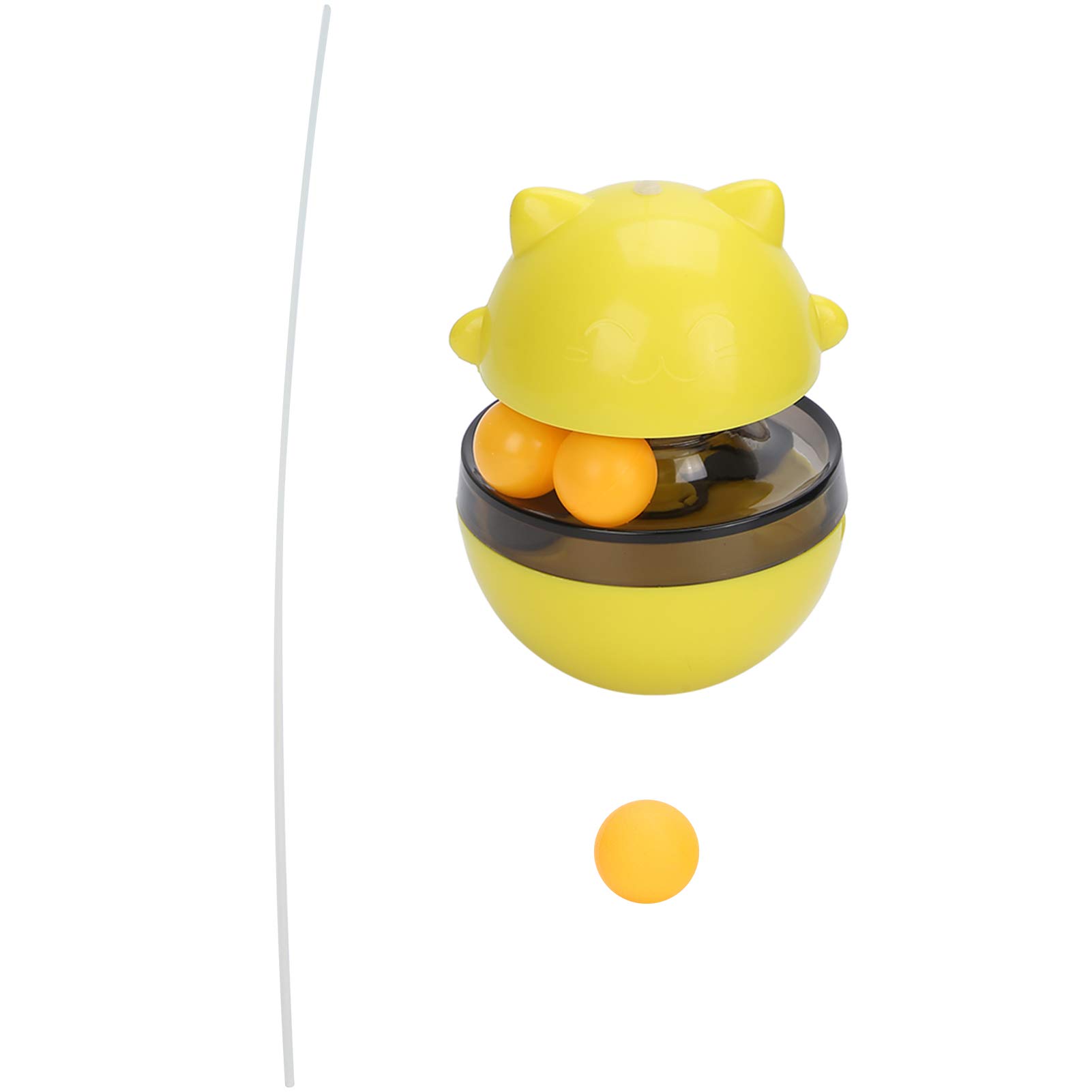 Jeanoko Interactive Cat Food Leak Ball Toy - Fun & Delicious Treat Dispenser for Cats - Durable & Multifunctional Pet Play Toy (Yellow) - Perfect for Indoor Play, Training & Enrichment