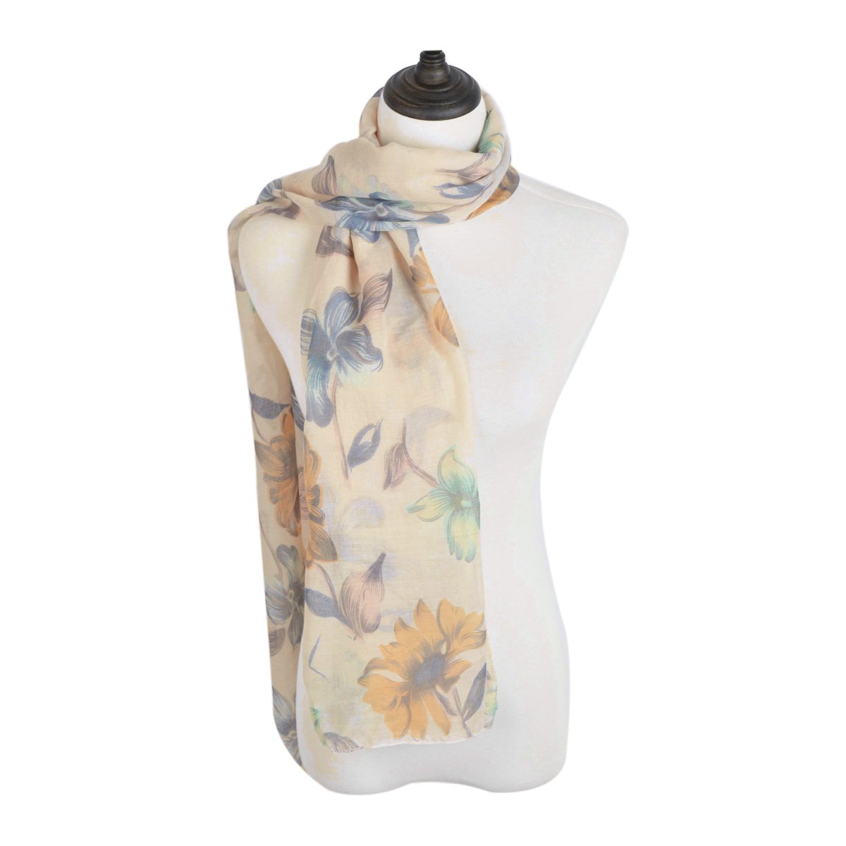 Elegant Viscose Floral Print Fashion Scarf Wrap - Lightweight Summer Shawl for Women, Boho Chic Accessory for Beach, Office & Special Occasions
