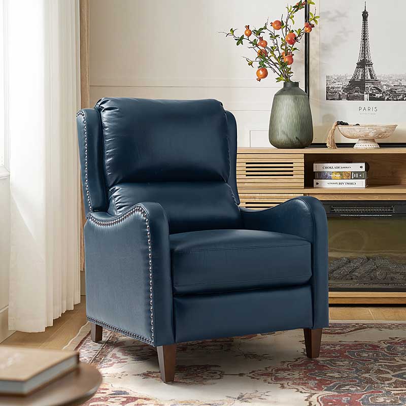 Deliat Genuine Leather Recliner Chair - Premium Comfort for Living Room, Home Theater & Office - Adjustable Footrest & Lumbar Support - Brown PU Leather Sofa for Relaxation & Entertainment