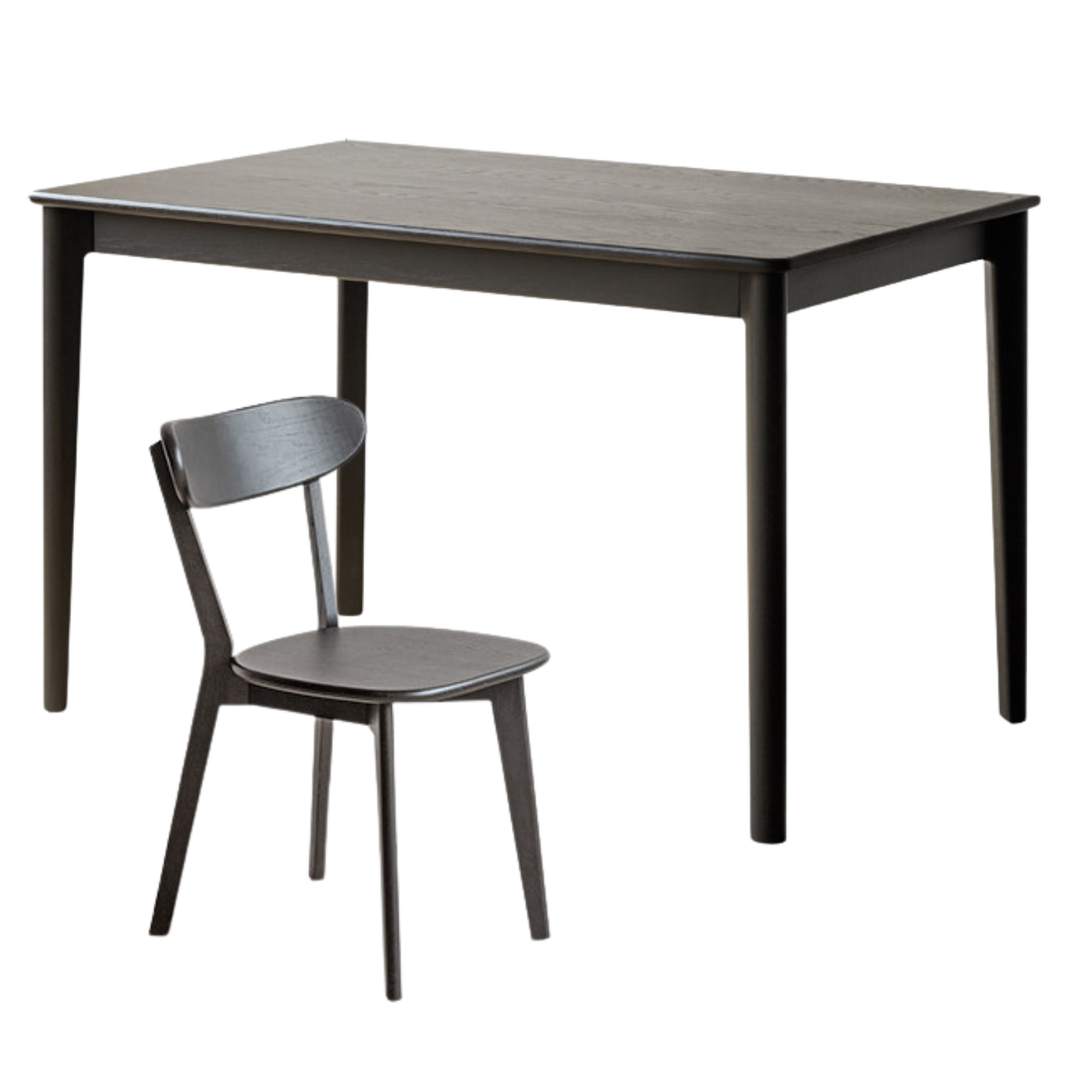 62.9x33.4x29.5 inch / 160x85x75 cm / Smoked color / Dining table + four dining chair