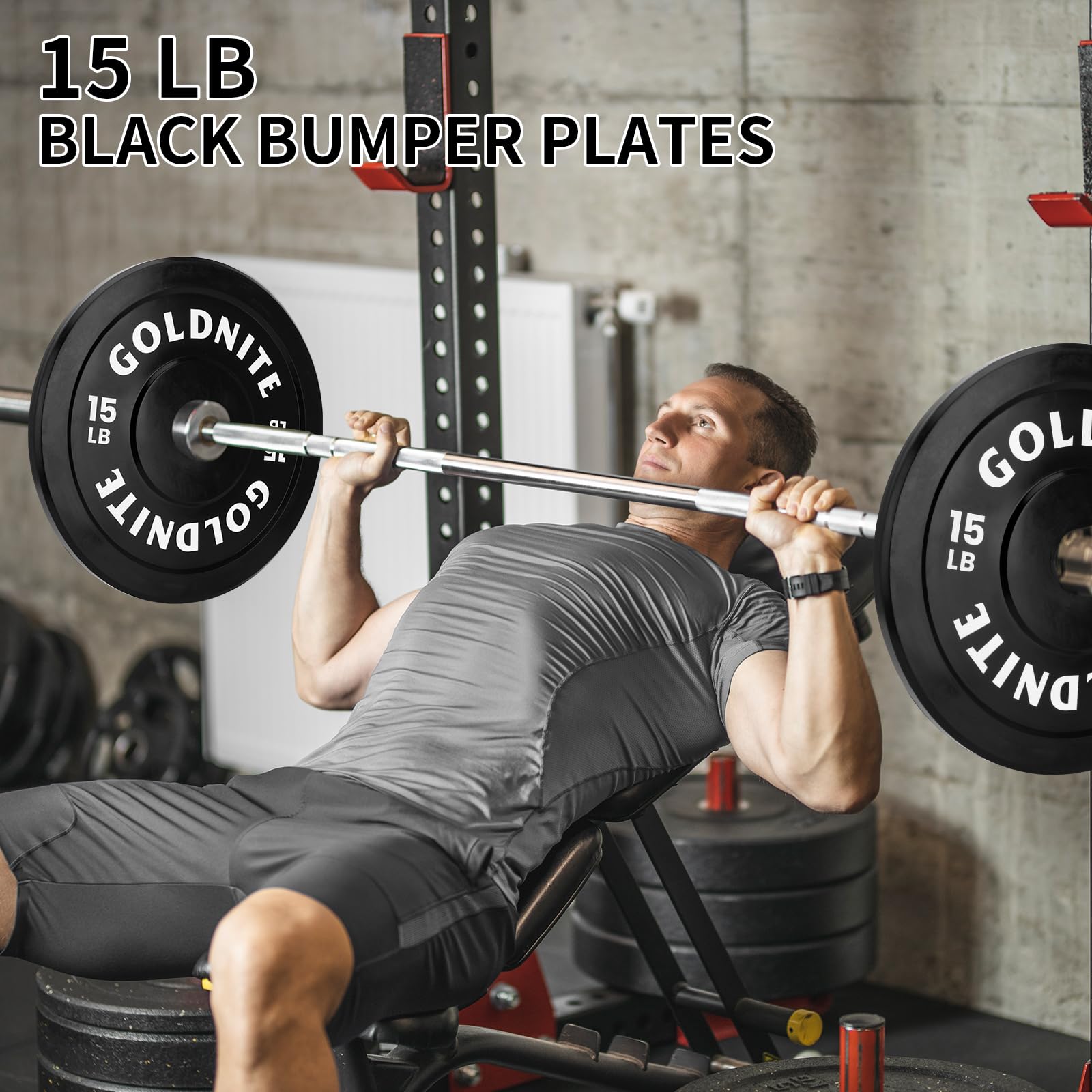10/15/25/35/45/55LB Olympic Rubber Bumper Plates Set - 2