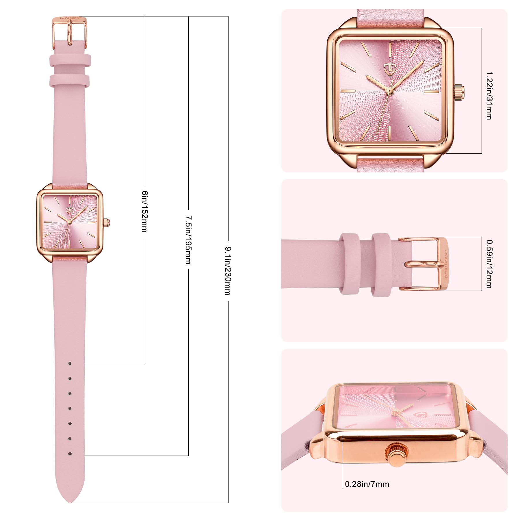 Elegant Women's Leather Strap Square Watch - Vintage Analog Quartz Dress Watch with Waterproof Design | Perfect for Office, Party & Everyday Wear | Unique Gift for Her