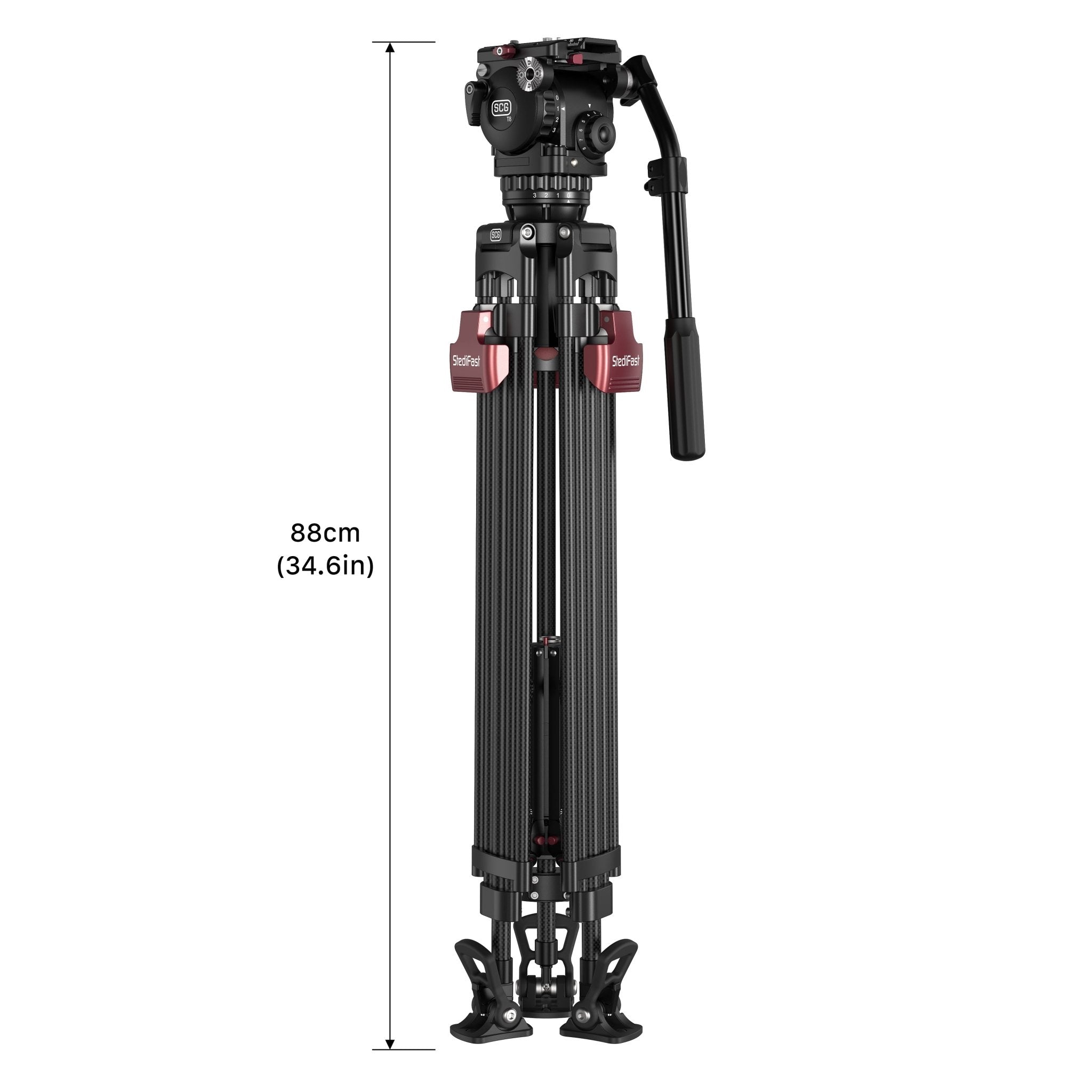 SCG T8 StediFast Tripod System - Professional Camera Tripod Stand with Quick Release Plate for DSLR, Mirrorless, Video Cameras - Perfect for Photography, Vlogging, Travel & Outdoor Shooting