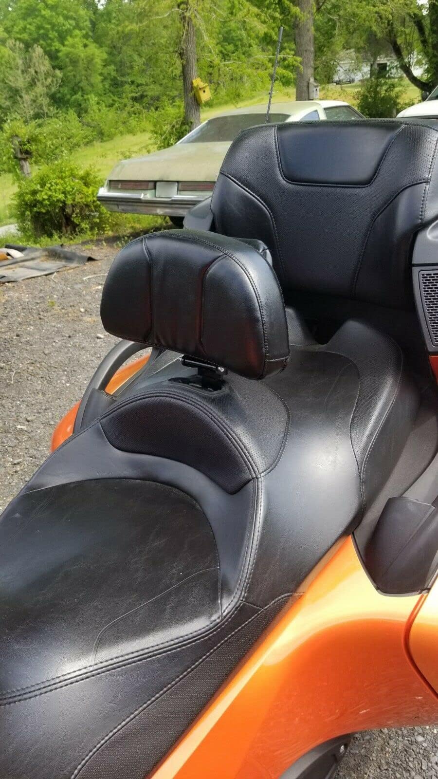 Dasen Adjustable Driver Backrest with Storage Pouch for Can Am Spyder RT RT-S RT Limited Models (2010-2019) - Ergonomic Motorcycle Seat Support for Long Rides & Road Trips