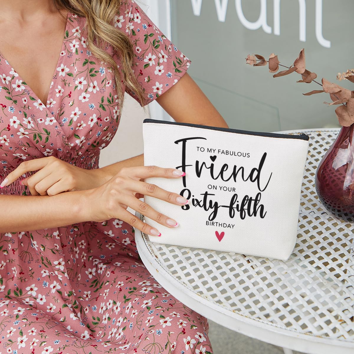 Funny 65th Birthday Gifts for Women - Cosmetic Makeup Bag for Mom, Auntie, Best Friend | Cute 65th Birthday Party Decorations & Bestie Gifts | Perfect for Travel, Spa Days & Special Celebrations