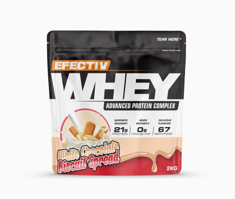Efectiv Nutrition Whey Protein Powder 2kg (4.4 lbs) - Premium Muscle Recovery & Growth Supplement for Gym, Fitness & Post-Workout
