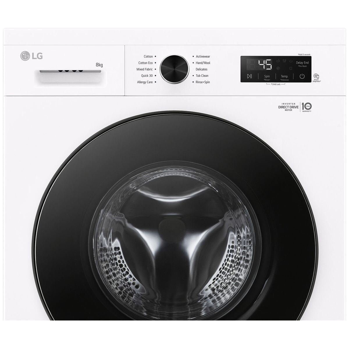 LG 8kg Front Load Washing Machine with Steam WV1 1208W - Energy Efficient Laundry Solution for Small Homes & Apartments