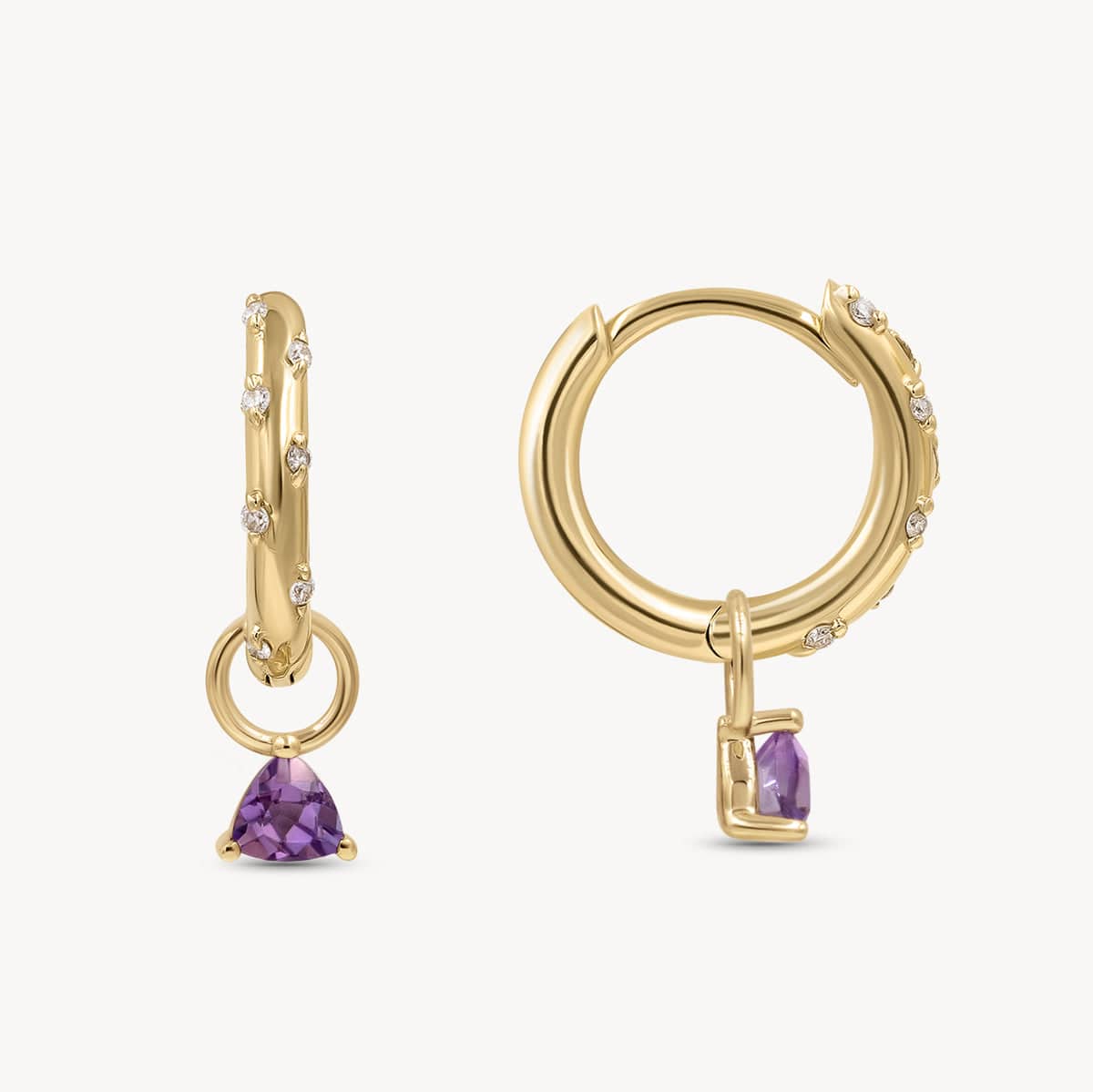 Mini Birthstone Huggie Charms - Dainty Sterling Silver Earrings for Women | Perfect for Everyday Wear, Gifts & Special Occasions