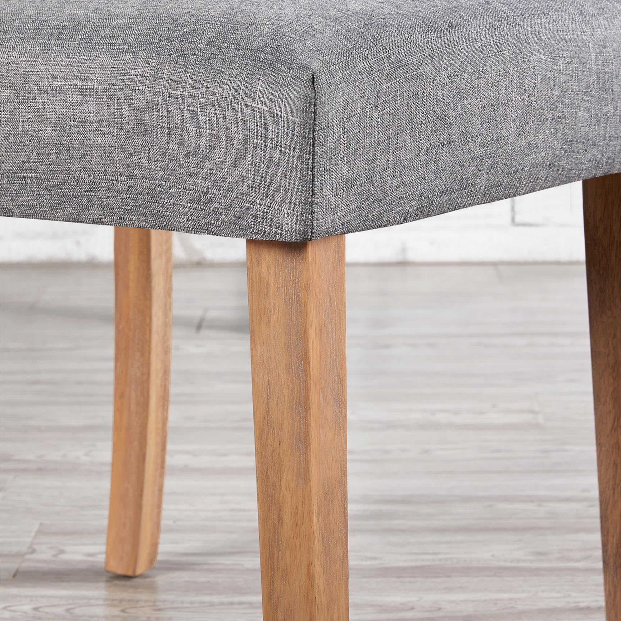 Yaheetech Set of 2 Dark Gray Fabric Upholstered Dining Chairs - Button Tufted High Back Kitchen Chairs with Solid Wood Legs for Home, Restaurant & Dining Room | Perfect for Modern Kitchens, Cozy Breakfast Nooks & Elegant Dining Spaces