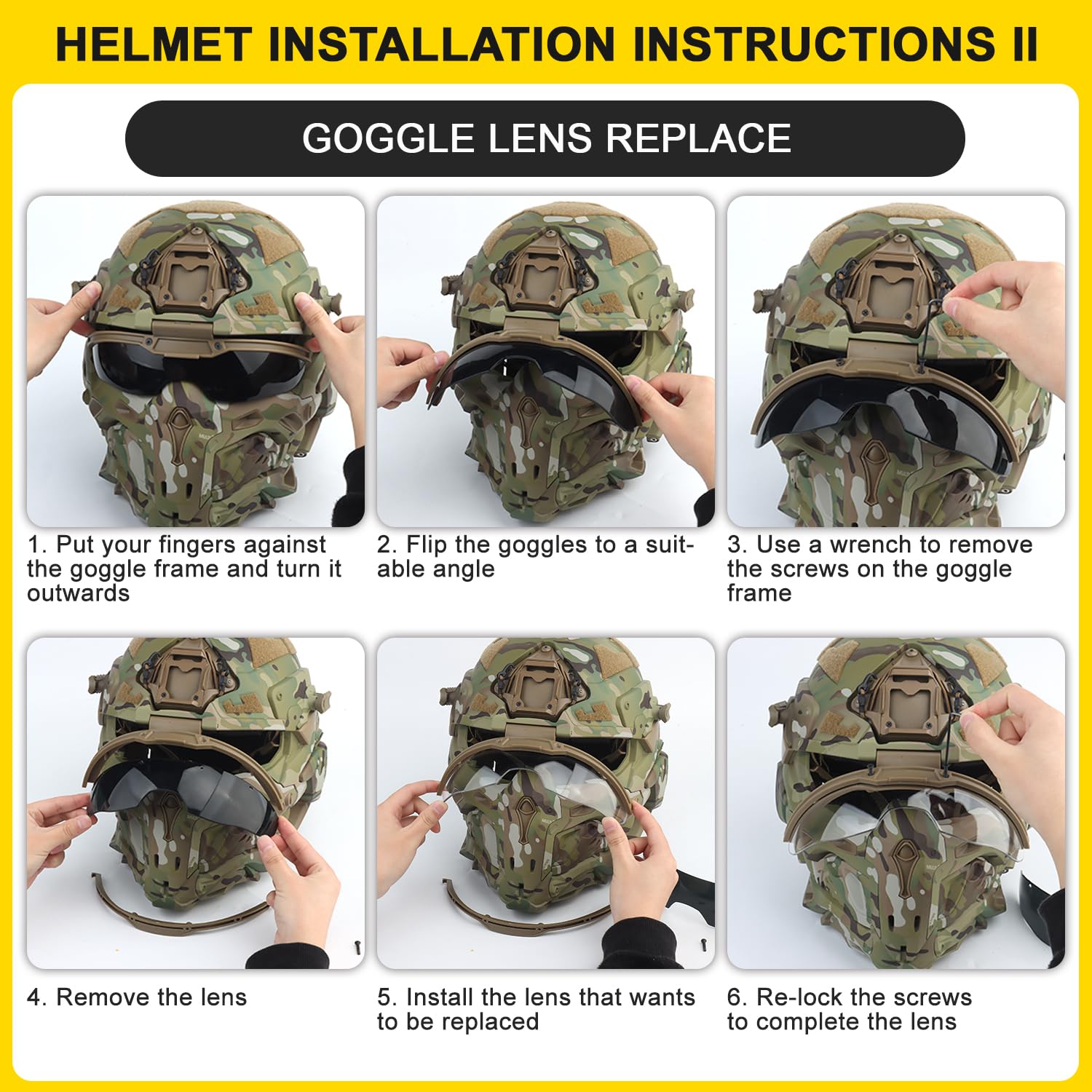 Tactical Full Face Helmet with Built-in Headset & Anti-Fog Fan - Military Airsoft Fast Helmet & Goggle Mask Set for Paintball, Cosplay, and Outdoor Combat Training