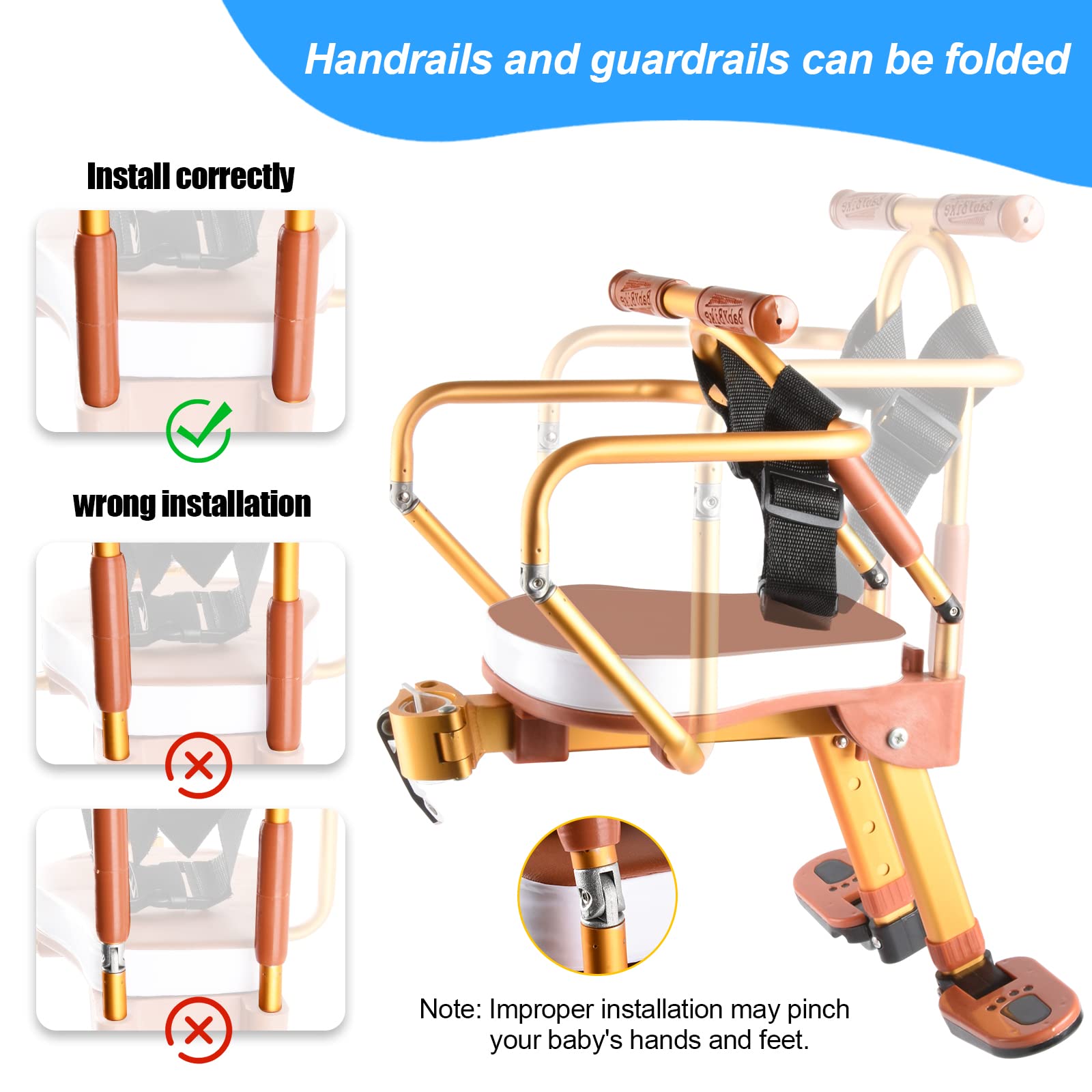 **Best Kids Bike Seat - Lightweight Aluminum Alloy Front Mount Child Bicycle Seat, Foldable & Portable for Boys & Girls - Perfect for Mountain, Hybrid Cruiser & City Bikes - Safe Riding for Family Outings & Commuting**
