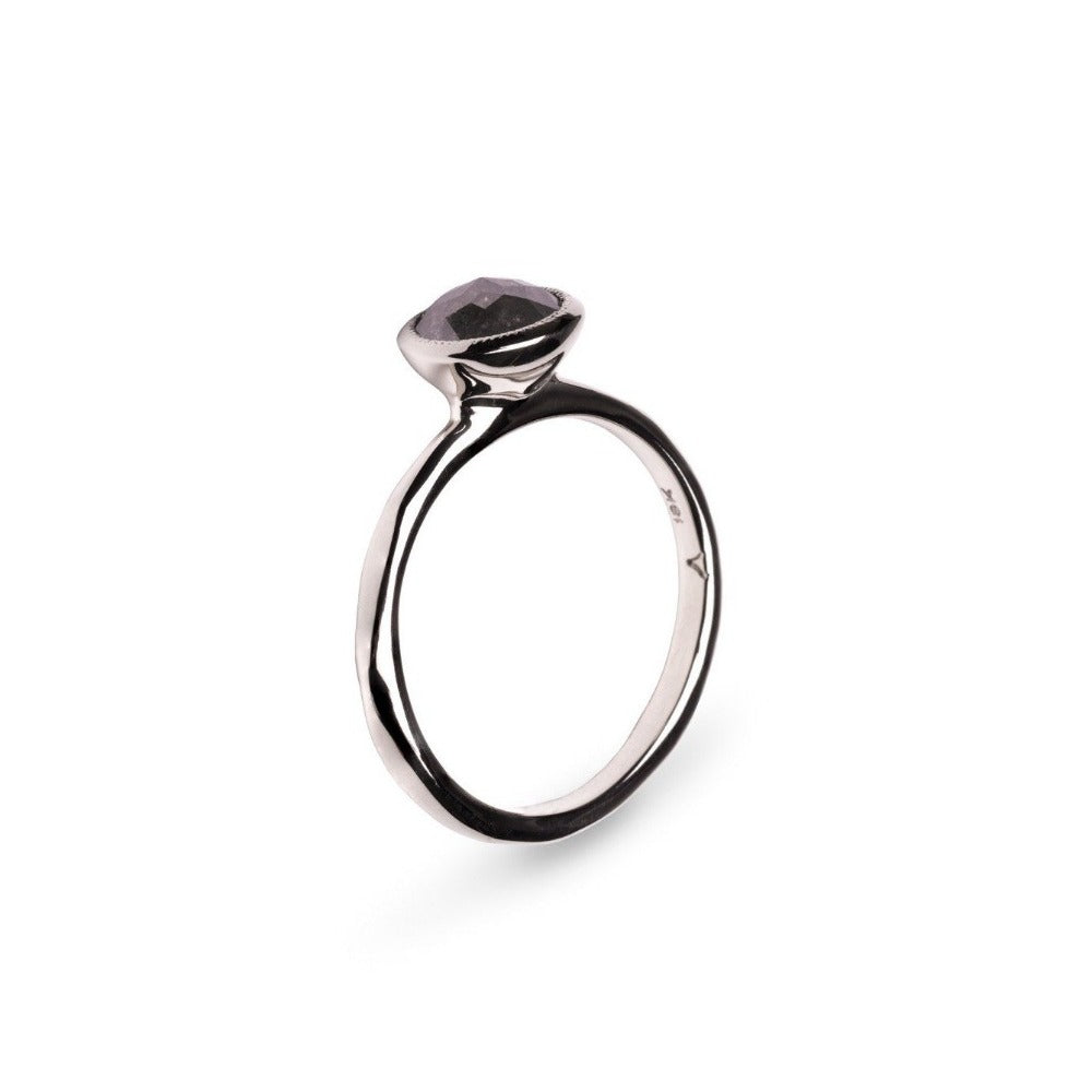 Full Moon Diamond Engagement Ring - 14K White Gold Solitaire Ring for Women - Perfect for Proposals, Anniversaries & Romantic Occasions