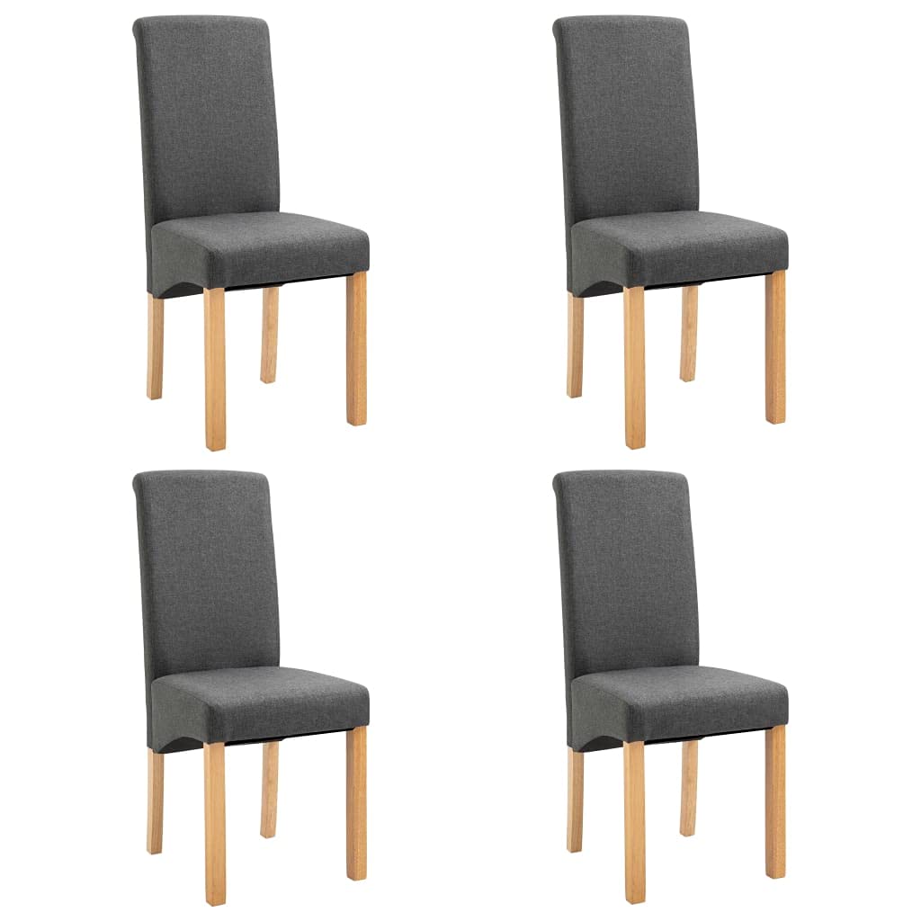 Modern Dining Chairs Set of 4 - Gray Fabric Upholstered High Back Kitchen Chairs with Padded Seat - Comfortable Side Chairs for Dining Room, Kitchen & Living Room - Perfect for Family Dinners, Entertaining Guests & Home Decor