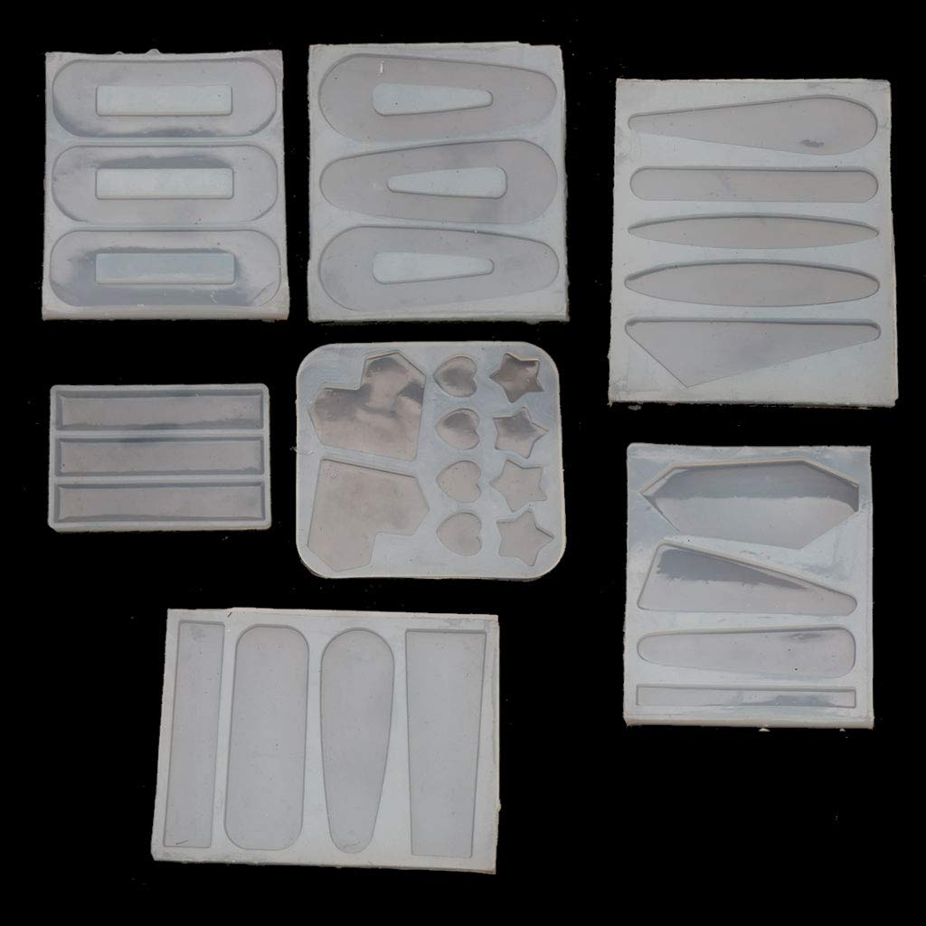 7Pcs Handmade Silicone Epoxy Resin Molds for Barrettes & Hair Clips - DIY Jewelry Casting Tools for Easter Crafts, Gift Making & Hair Accessories
