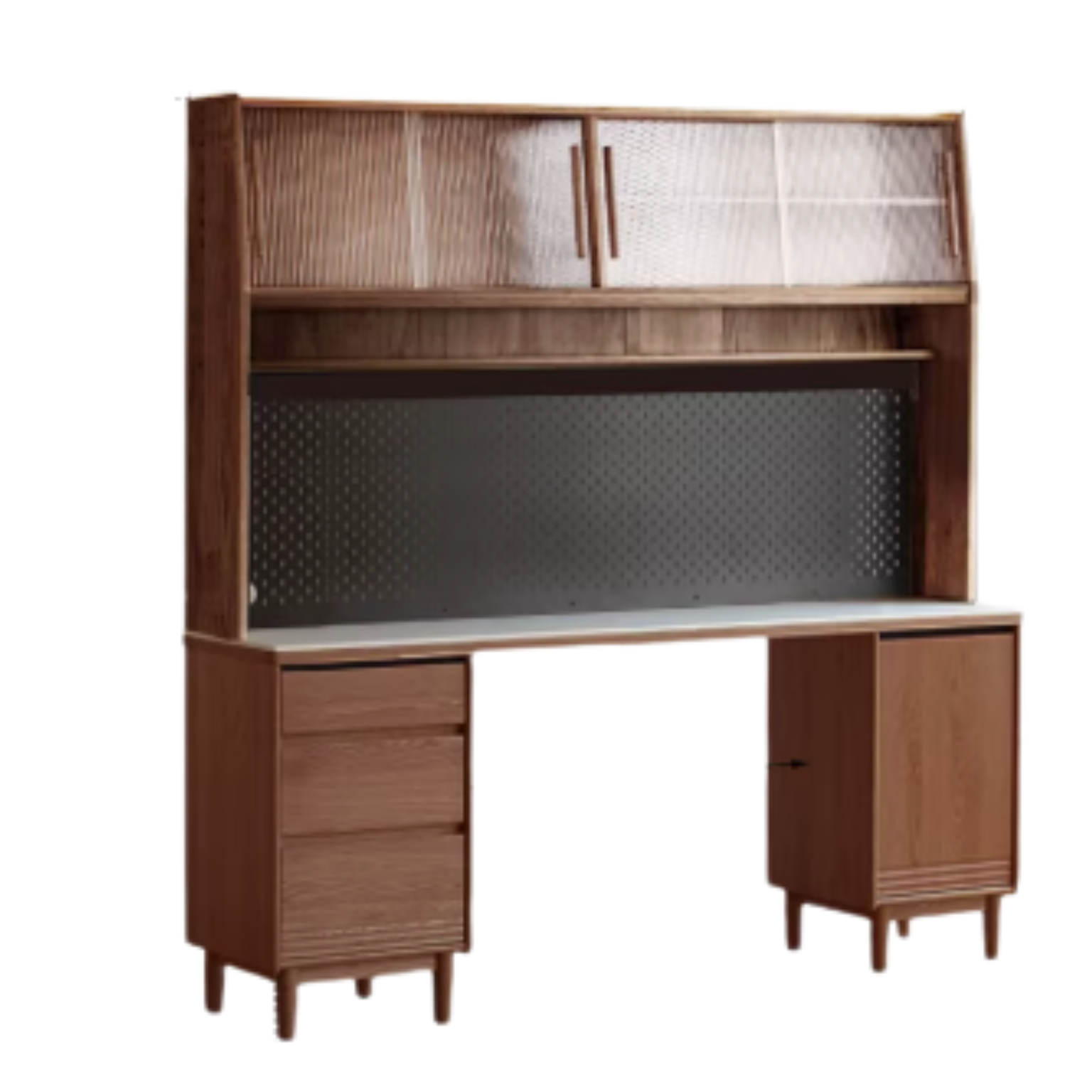 Solid Oak and Ash Wood Modern Rock Board Sideboard - Stylish Storage for Living Room, Dining Room, or Entryway