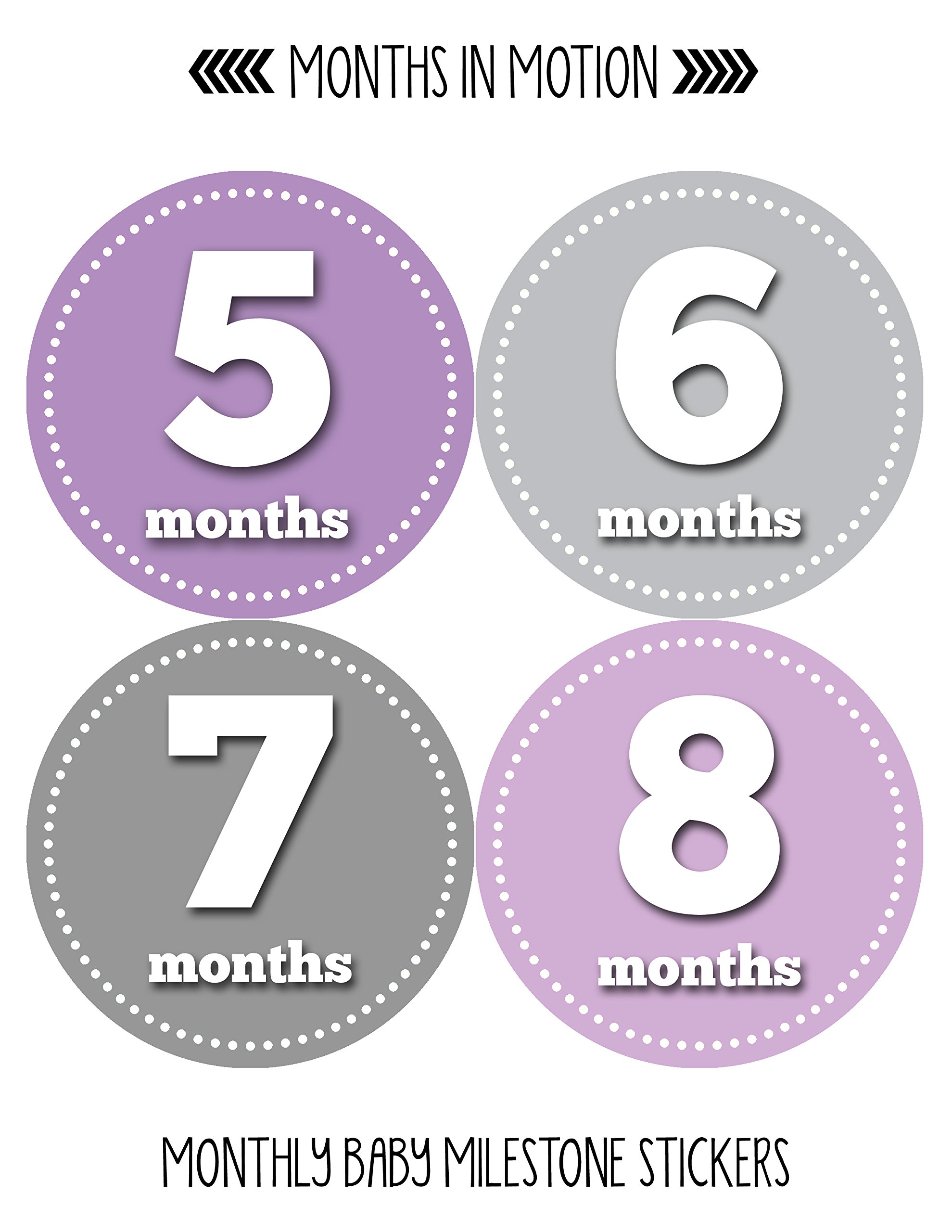 Baby Milestone Stickers - Newborn Monthly Growth Stickers for Boys & Girls | Infant Photo Props | Perfect for Baby's First Year Photo Album, Monthly Growth Tracking & Nursery Decor (Style 054)
