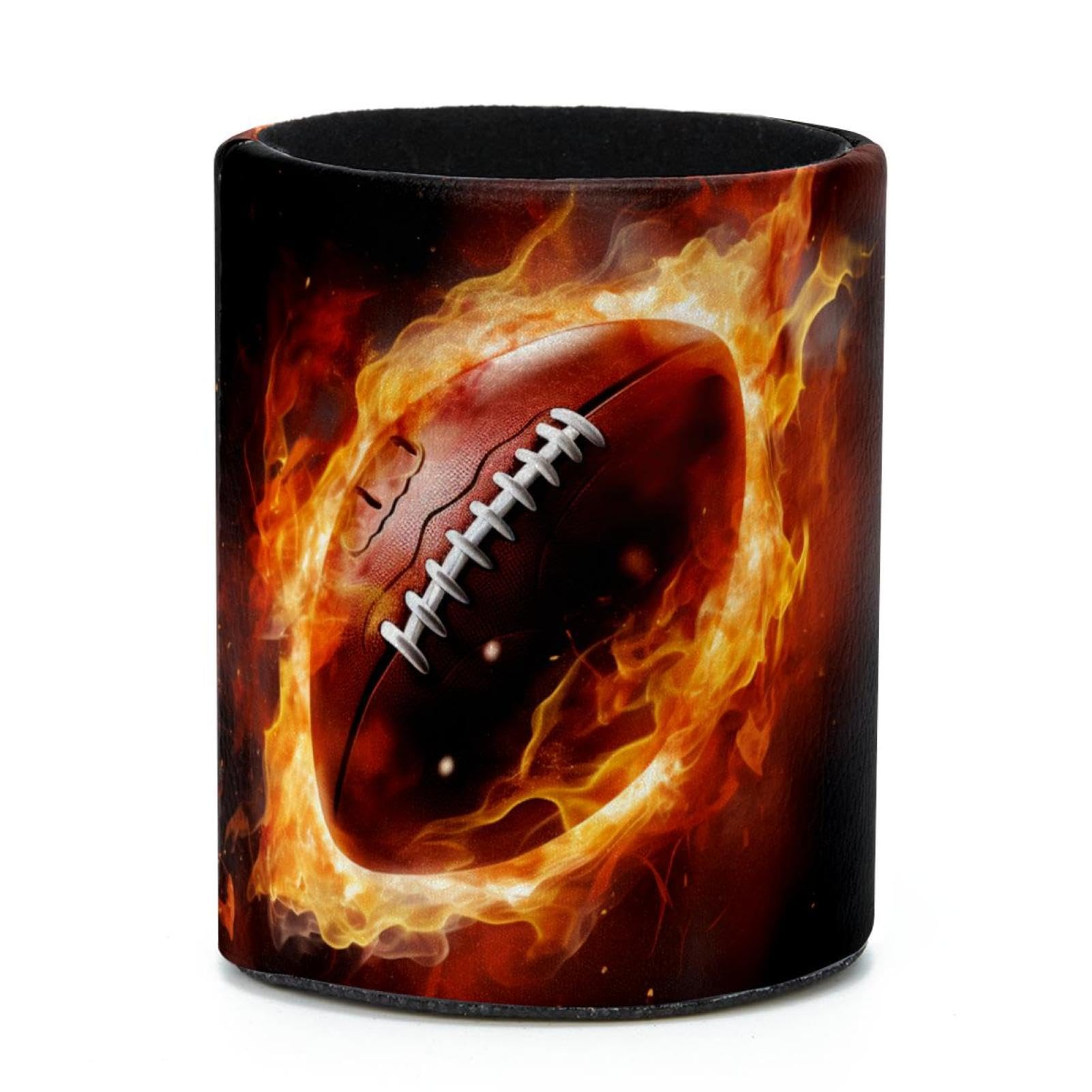 Desk Pen Holder & Pencil Organizer - American Football & Fire Design Office Supplies for Home, School, and Workplace Organization
