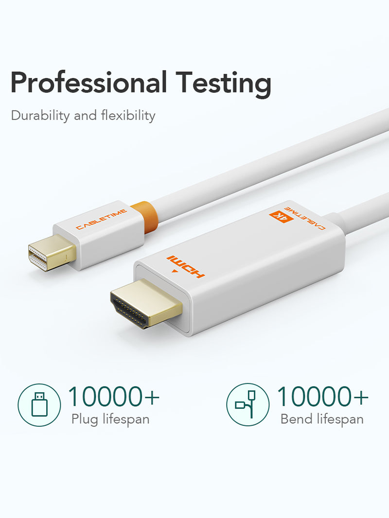 Mini DisplayPort to HDMI Cable 4K 30Hz - High-Speed Adapter for MacBook, PC, Monitor - Perfect for Home Theater, Gaming & Office Setup