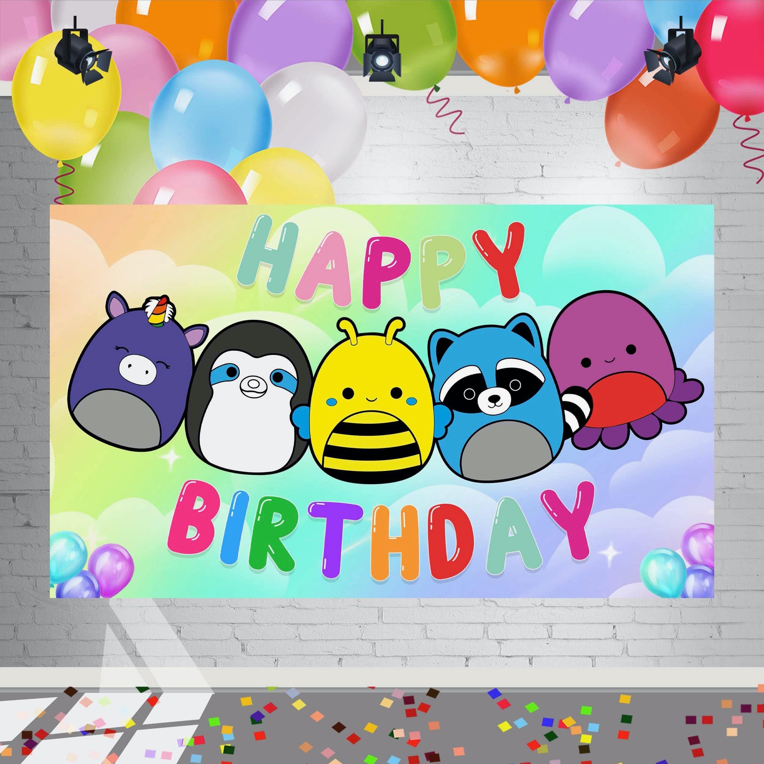5x3FT Soft Squishy Toys Backdrop for Birthday Party Decorations - 1st Birthday, Baby Shower, Kids Party Photo Booth Background - Perfect for Instagram, TikTok & Social Media Photos