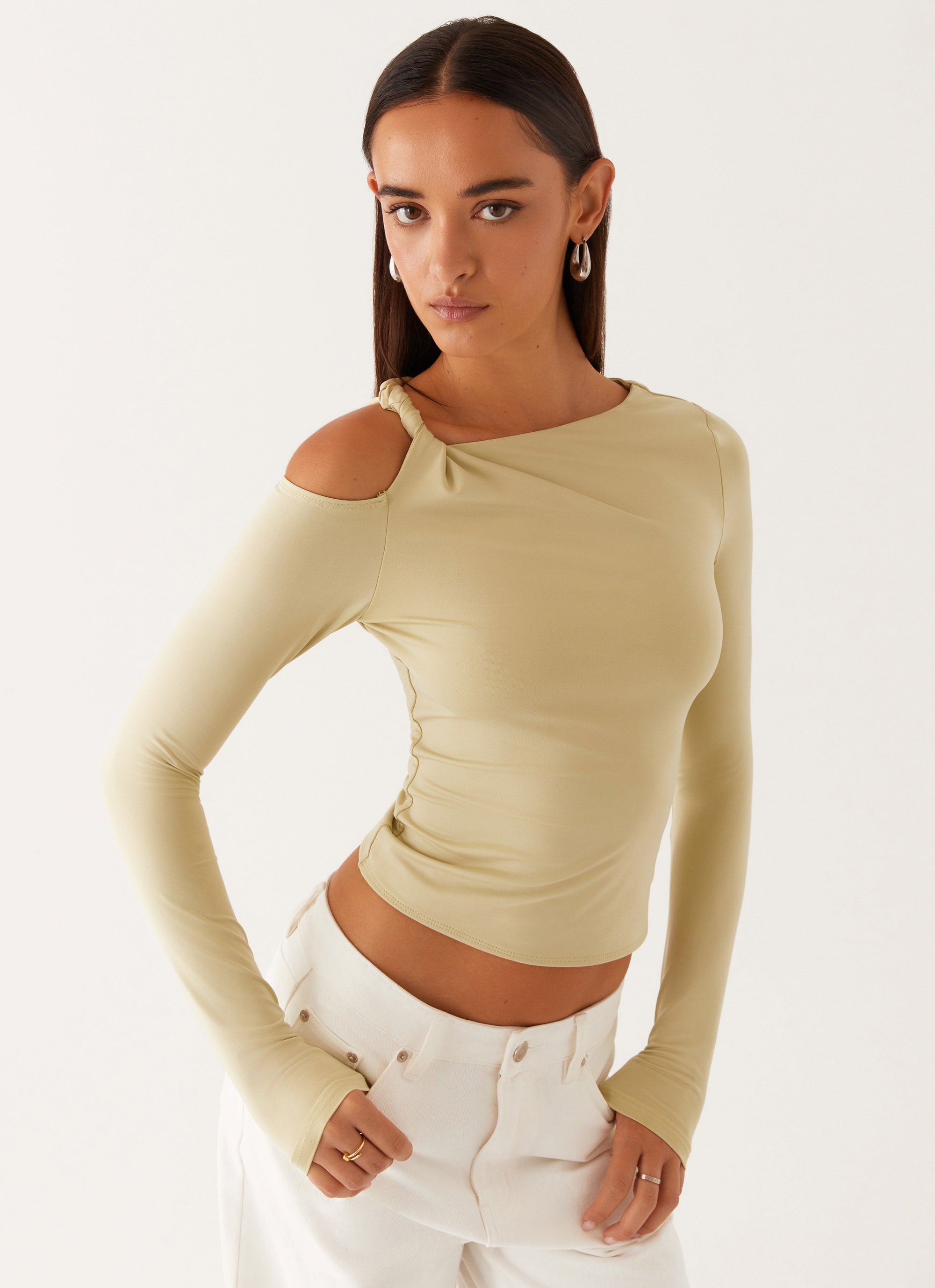 Calica Women's Long Sleeve Casual Top in Soft Pastel Green - Perfect for Work, Date Night & Everyday Wear