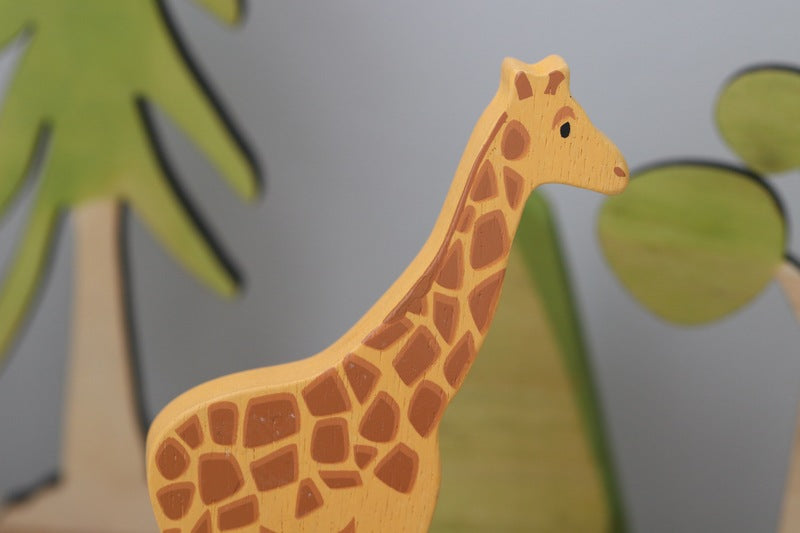 Handcrafted Wooden Giraffe Figurine - Unique Home Decor & Nursery Gift - Perfect for Baby Showers, Safari Themed Rooms & African Animal Collections