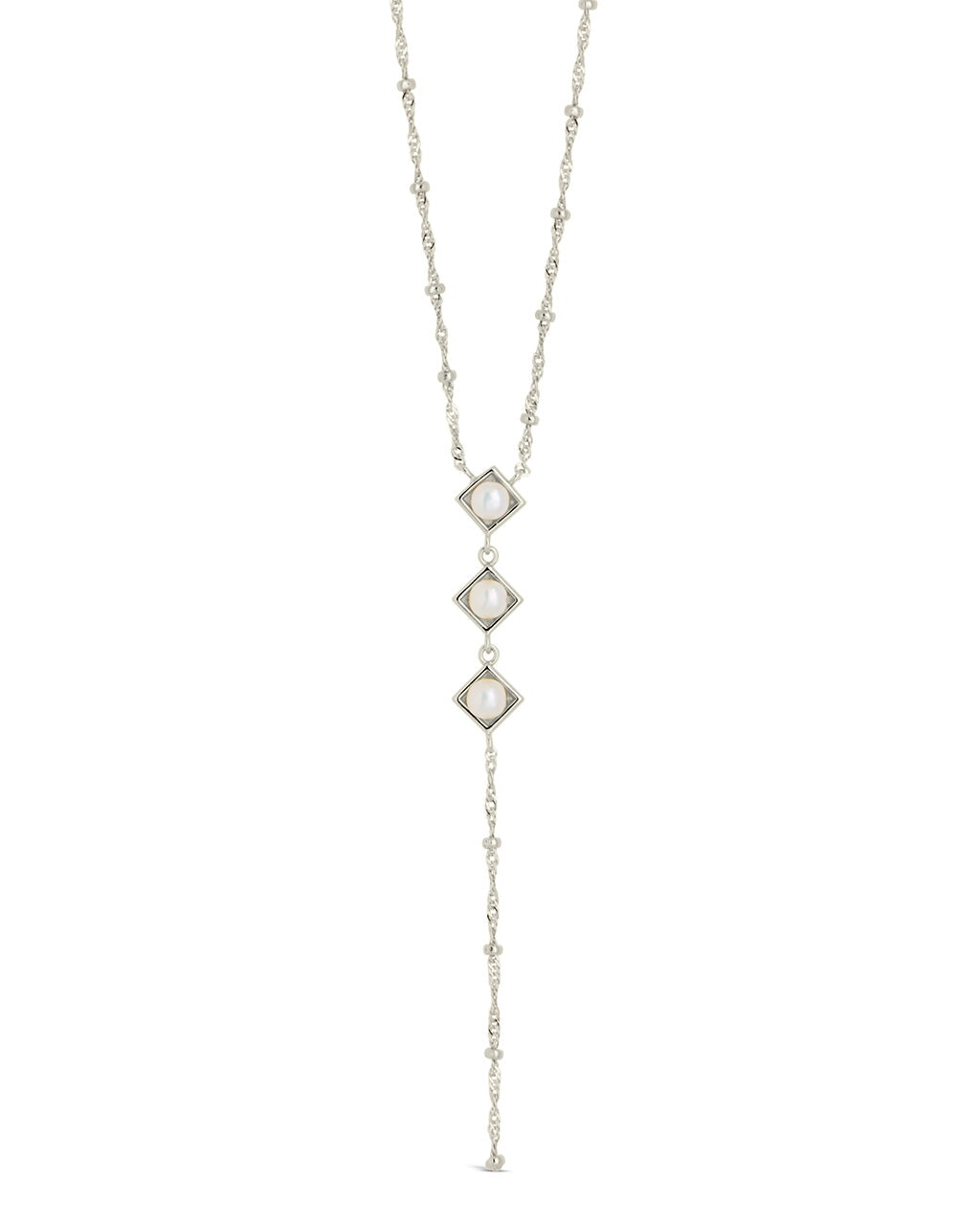 Elegant Reine Triple Pearl Lariat Necklace | 18K Gold Plated Dainty Layering Jewelry for Women | Perfect for Weddings, Date Nights & Special Occasions