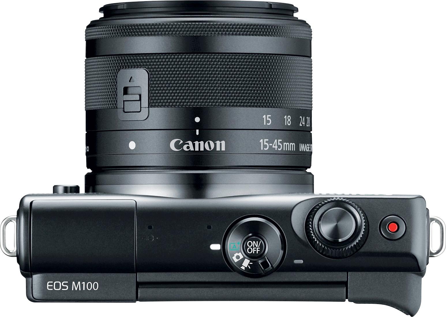 Canon EOS M100 Mirrorless Digital Camera with 15-45mm Lens Kit - Includes Flash, UV/FLD/CPL Filters, Wide Angle & Telephoto Lenses & Camera Case - Perfect for Travel, Vlogging & Photography Enthusiasts