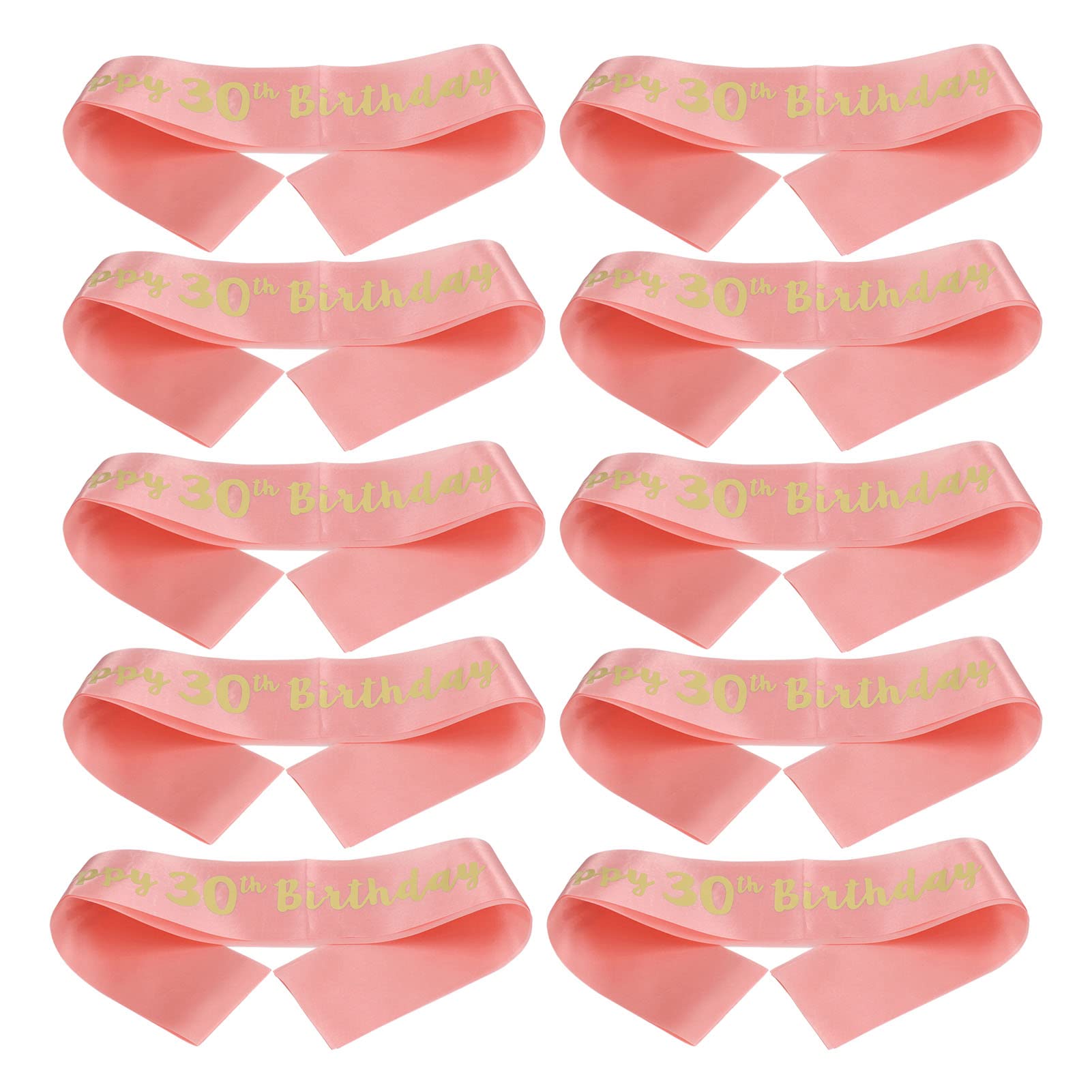 30th Birthday Sash with Clear Pink Letters - Elegant Party Accessory for Women's Milestone Celebrations, Bachelorette Parties & Special Events