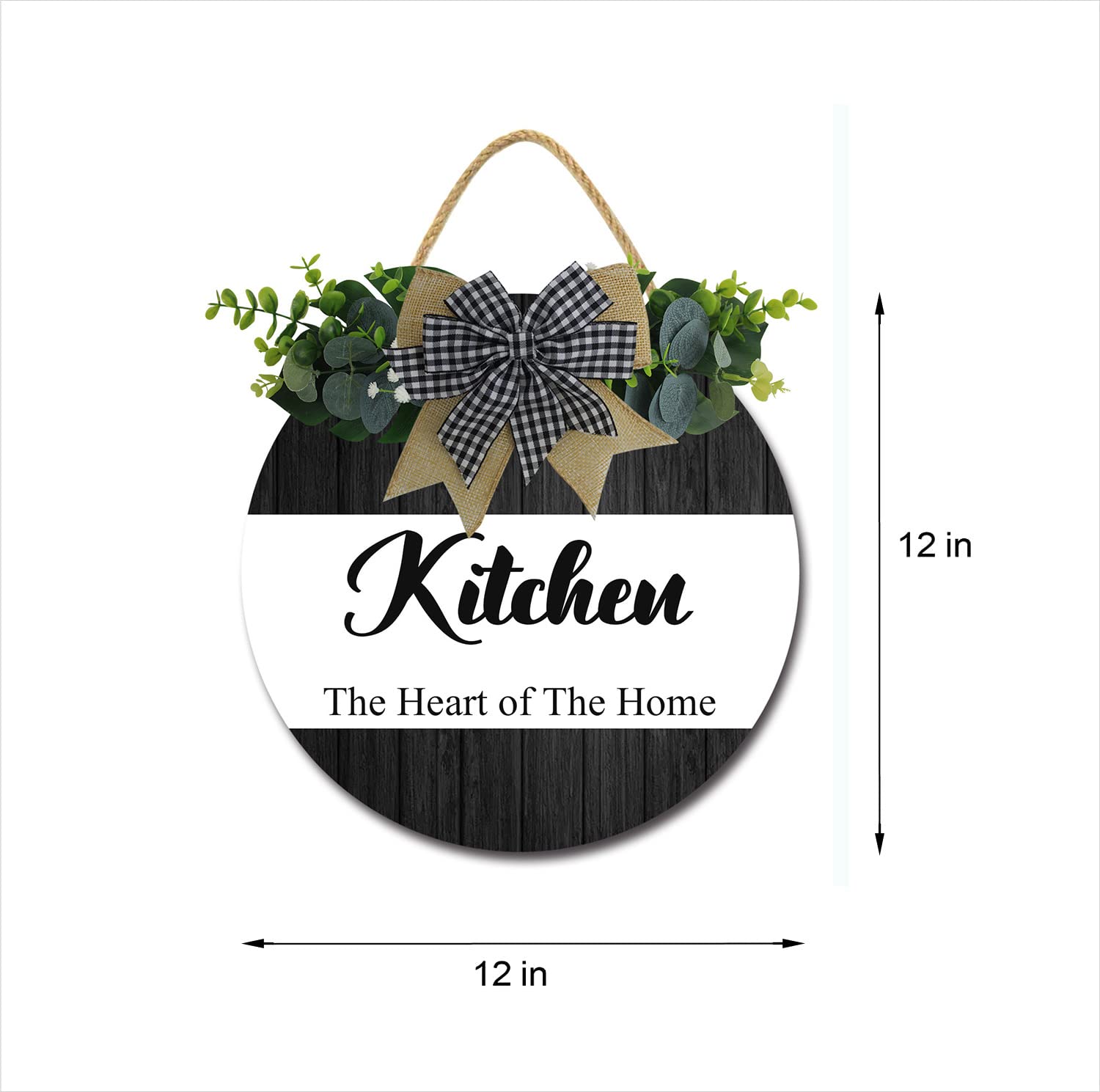 Farmhouse Kitchen Decor Signs - Rustic Wooden Wall Art with Funny Sayings | Heart of The Home Hanging Sign for Kitchen Wreath & Cozy Farmhouse Style | Perfect for Country Kitchens, Dining Rooms & Coffee Bars
